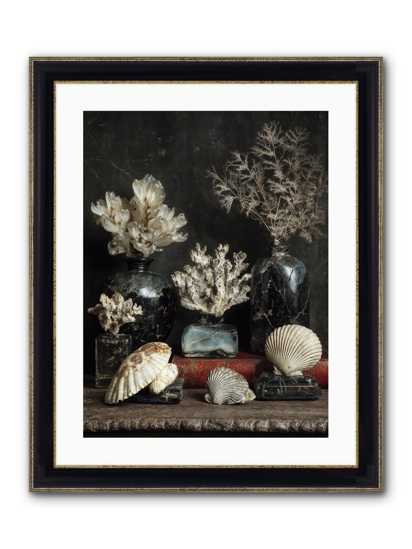 Saltwater Sonnets Framed Print - Black & Gold 18x24