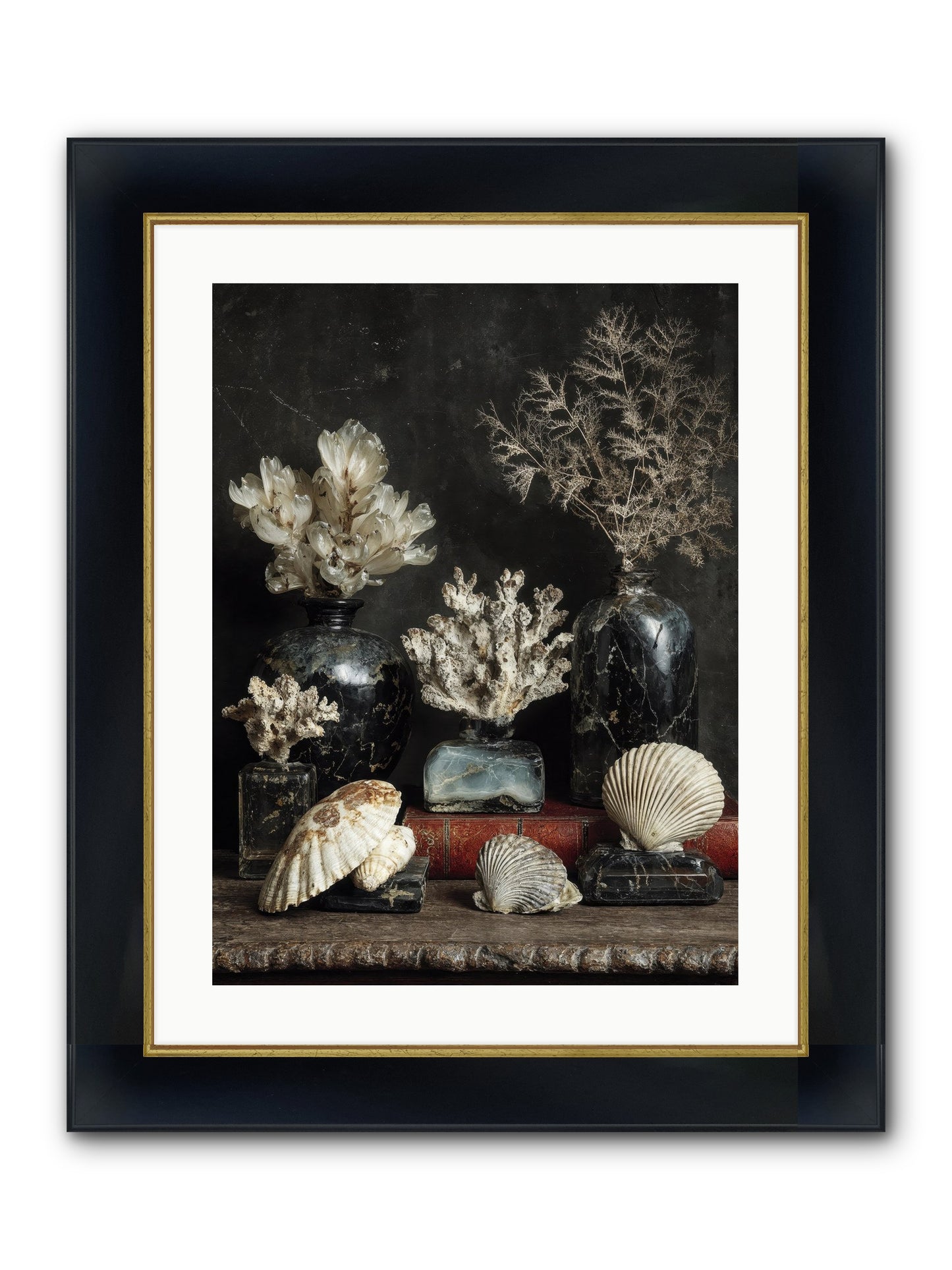 Saltwater Sonnets Framed Print - Wide Black w/Gold 18x24