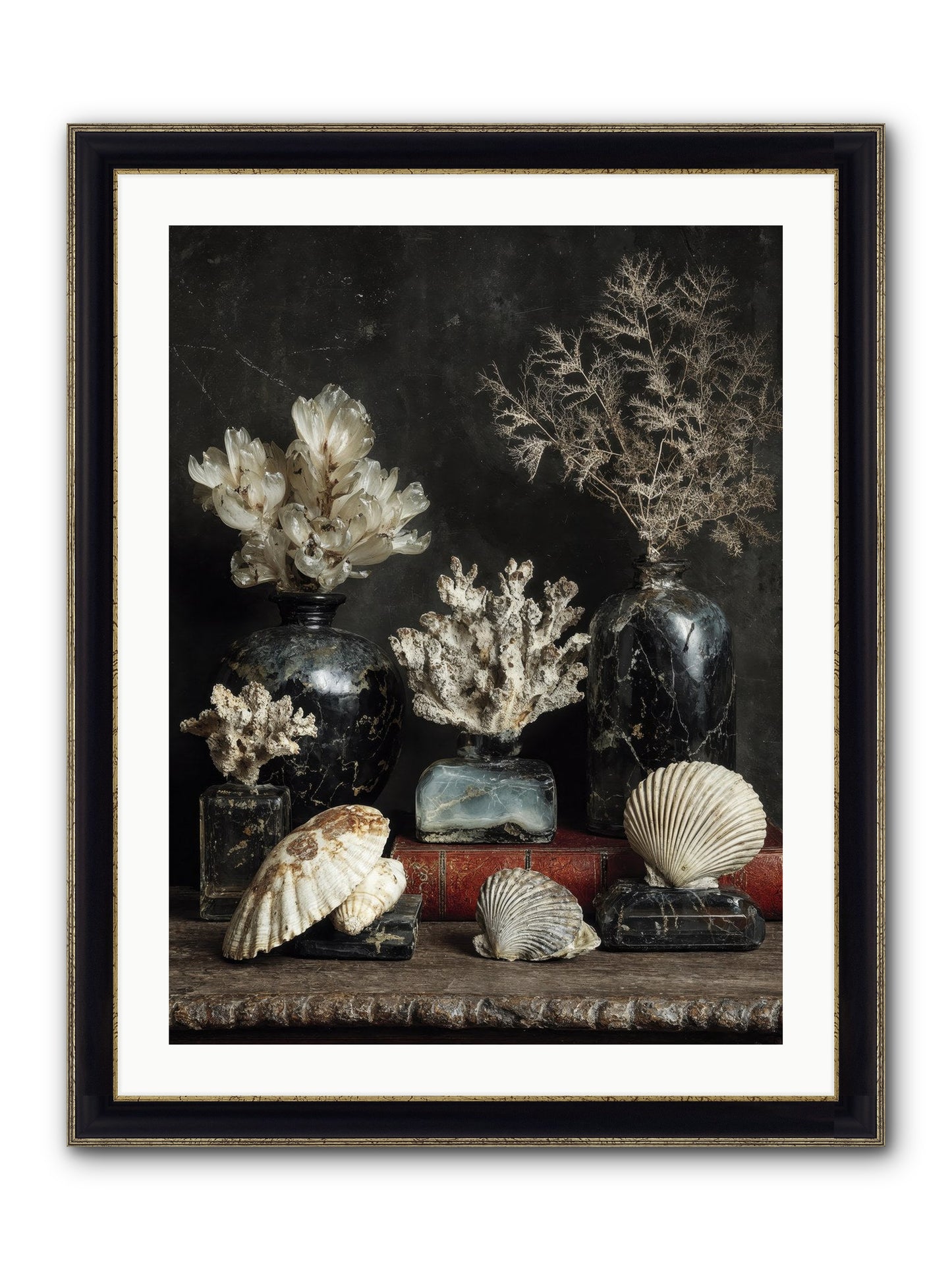 Saltwater Sonnets Framed Print - Black & Gold 24x32