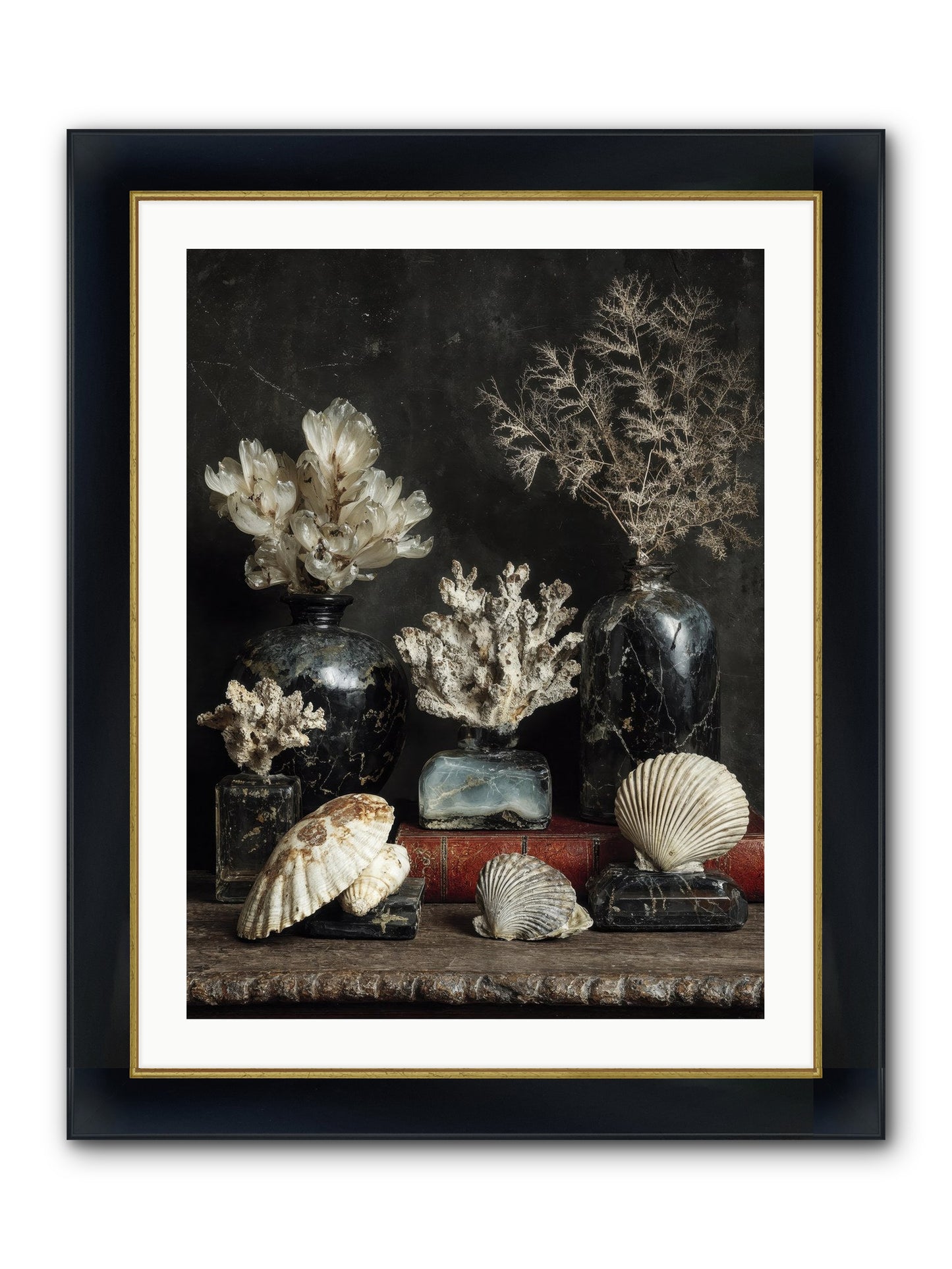 Saltwater Sonnets Framed Print - Wide Black w/Gold 24x32
