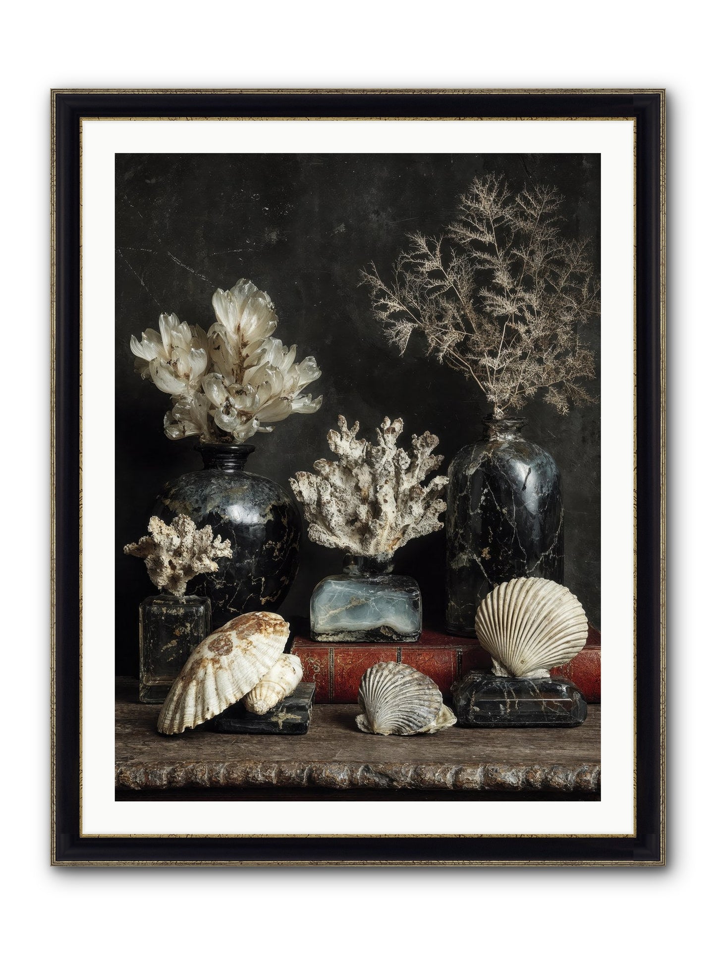 Saltwater Sonnets Framed Print - Black & Gold 30x40