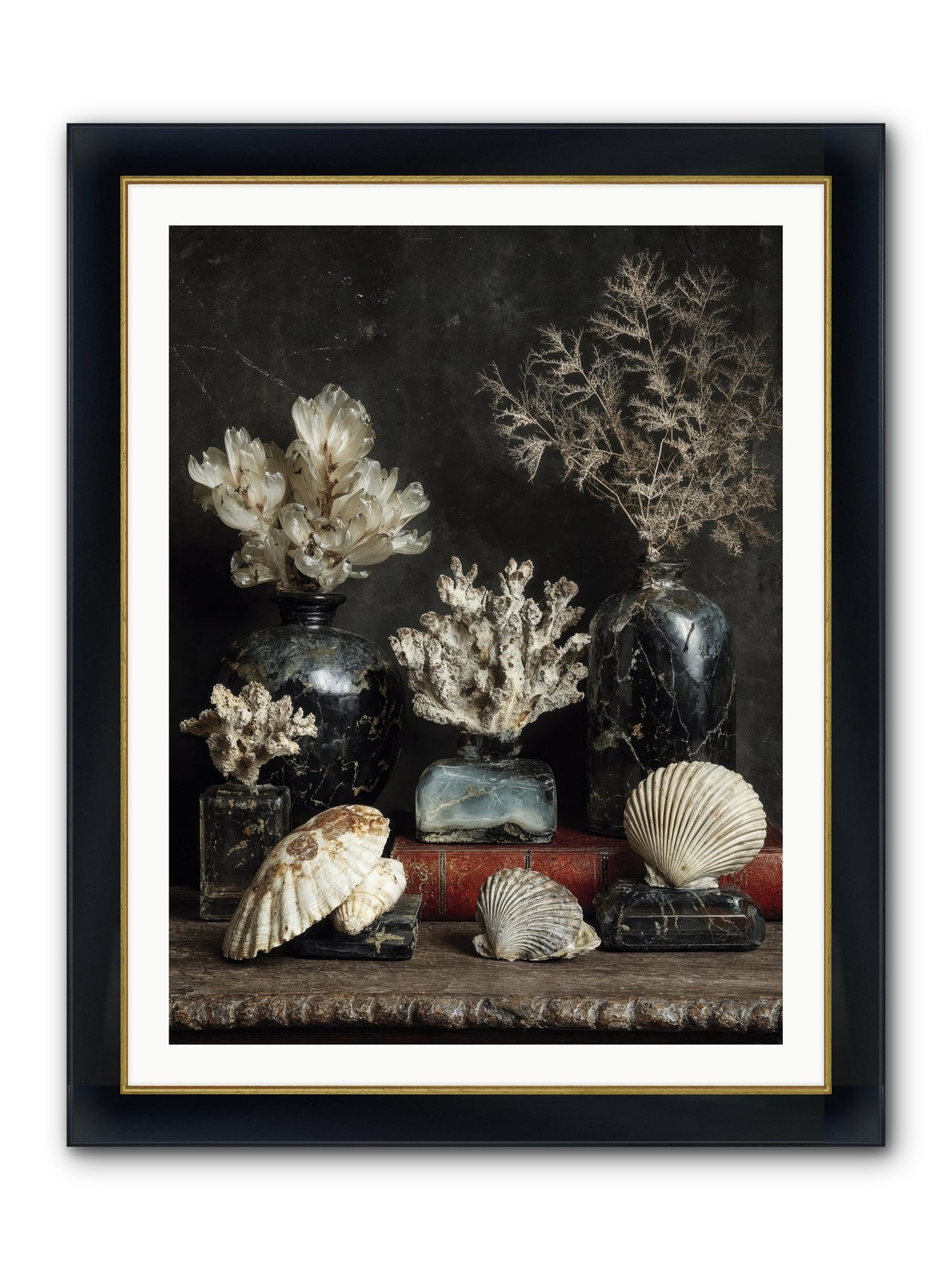 Saltwater Sonnets Framed Print - Wide Black w/Gold 30x40