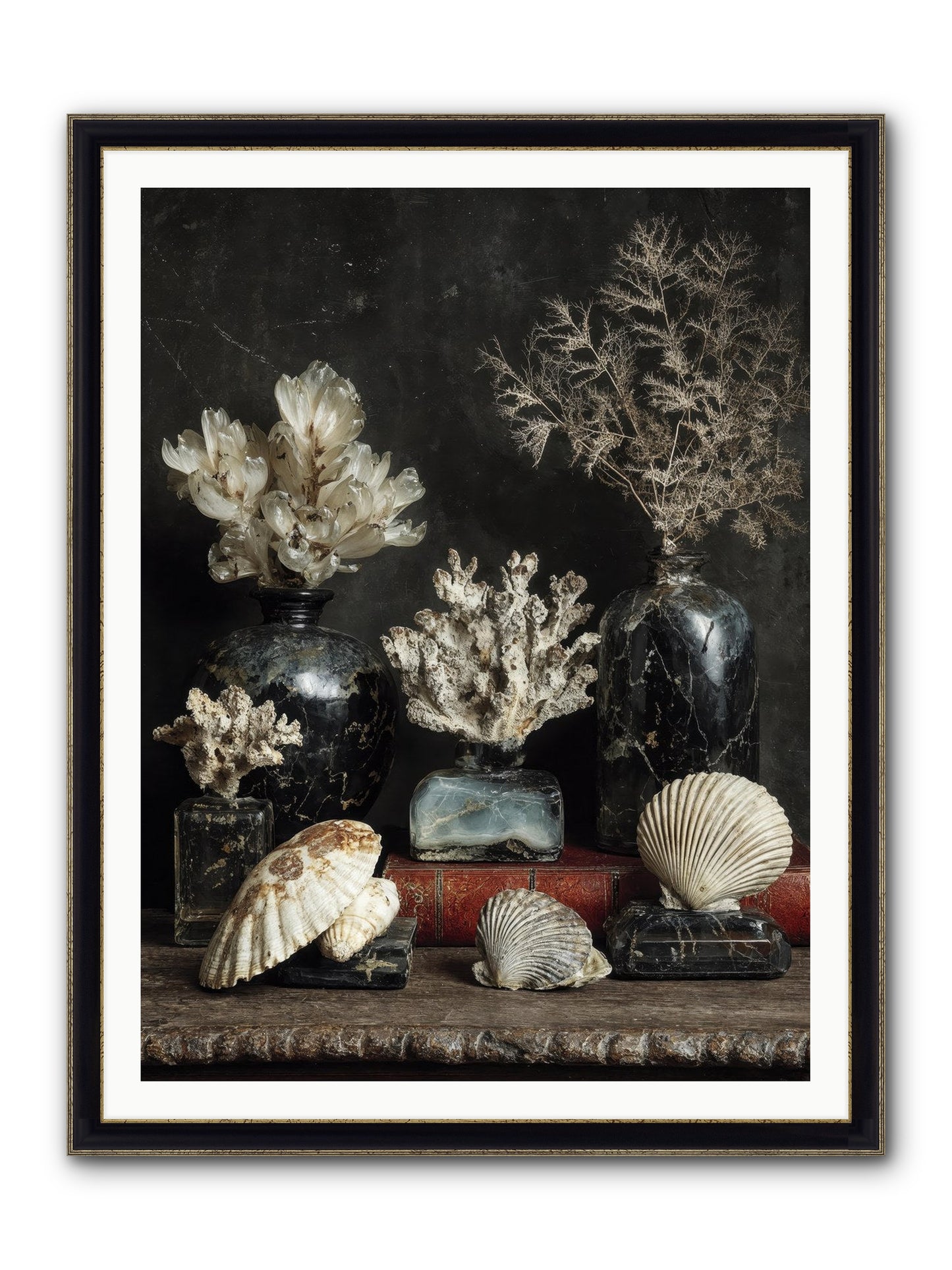 Saltwater Sonnets Framed Print - Black & Gold 36x48