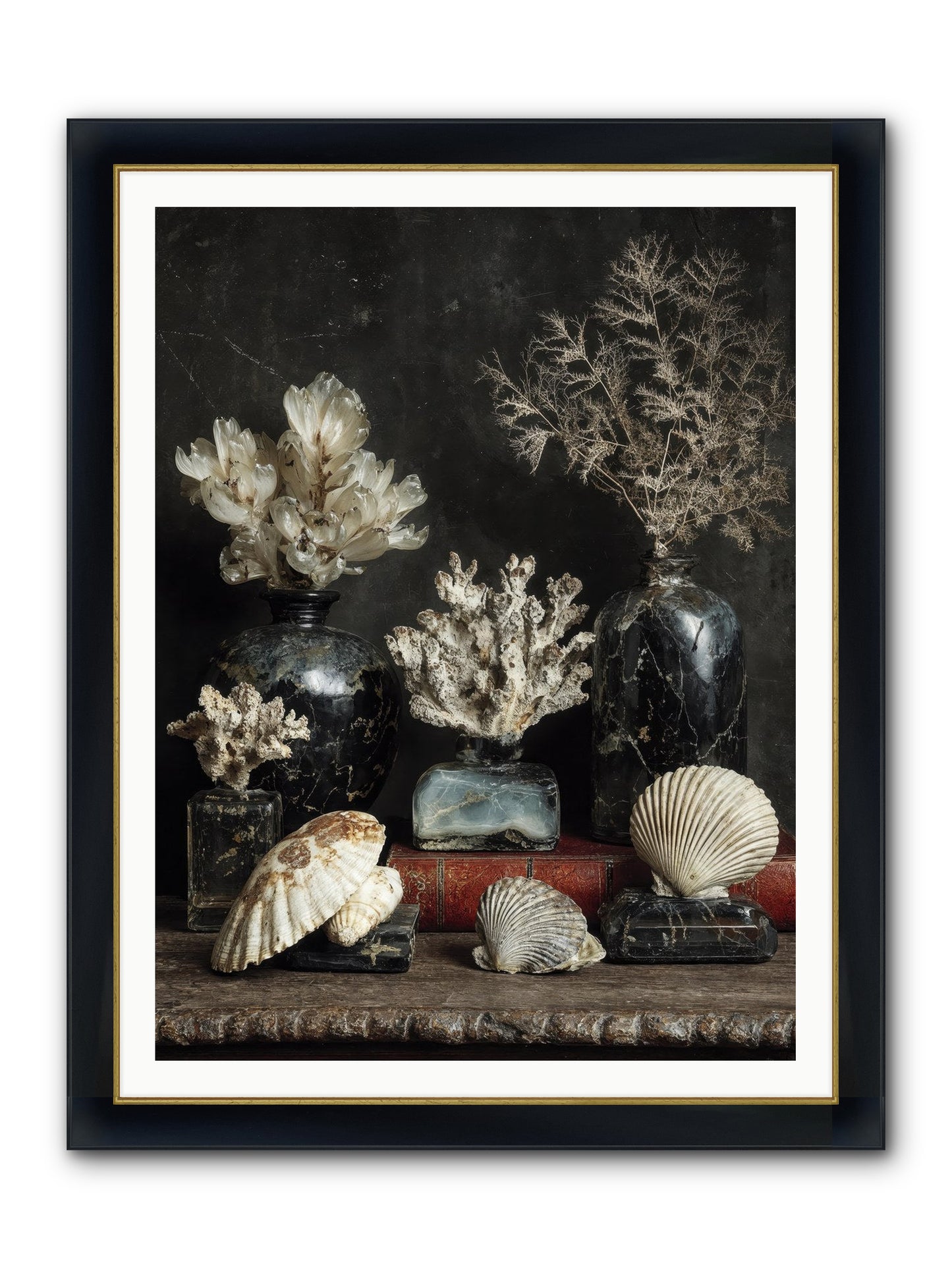 Saltwater Sonnets Framed Print - Wide Black w/Gold 36x48