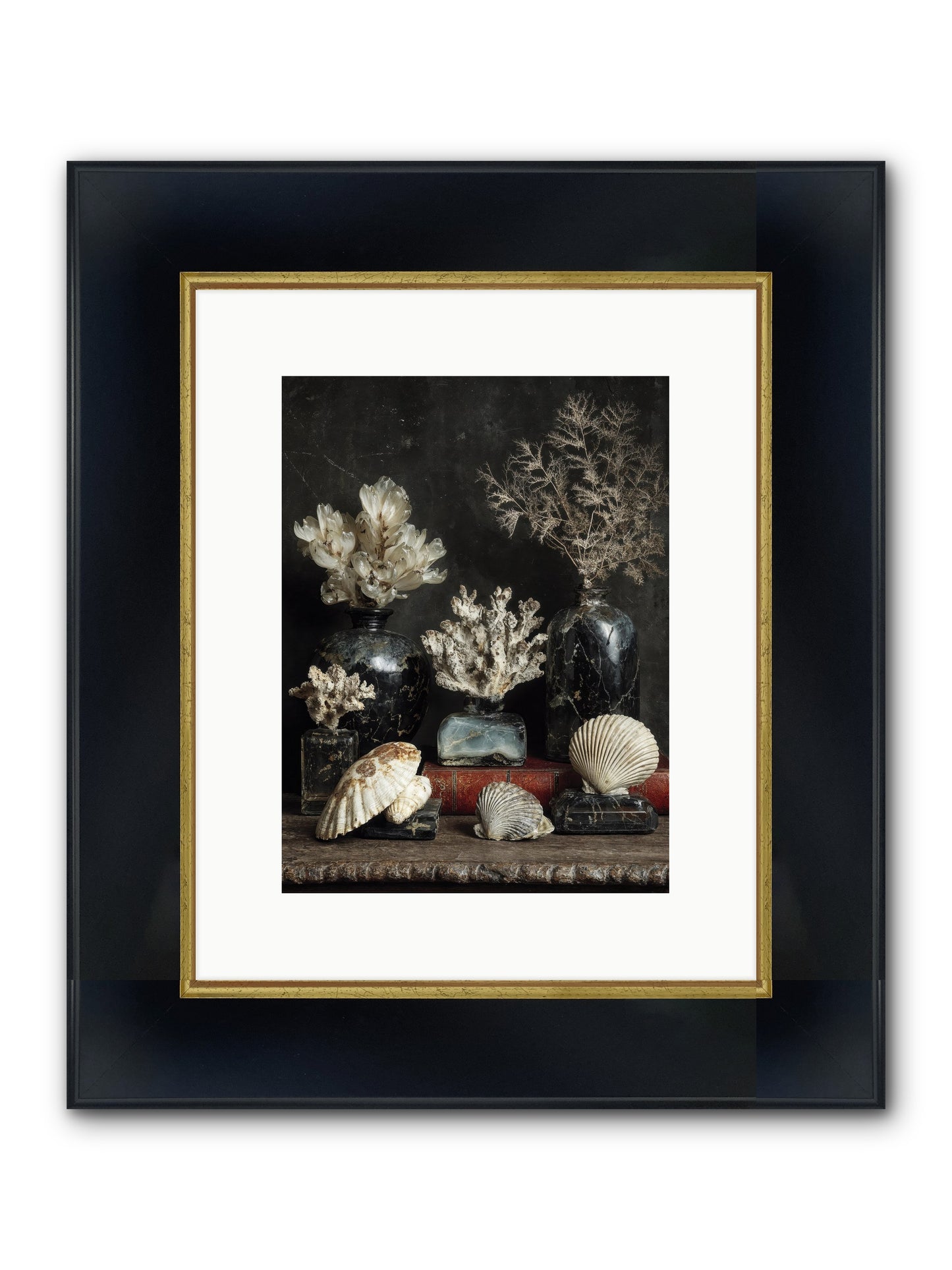 Saltwater Sonnets Framed Print - Wide Black w/Gold 9x12