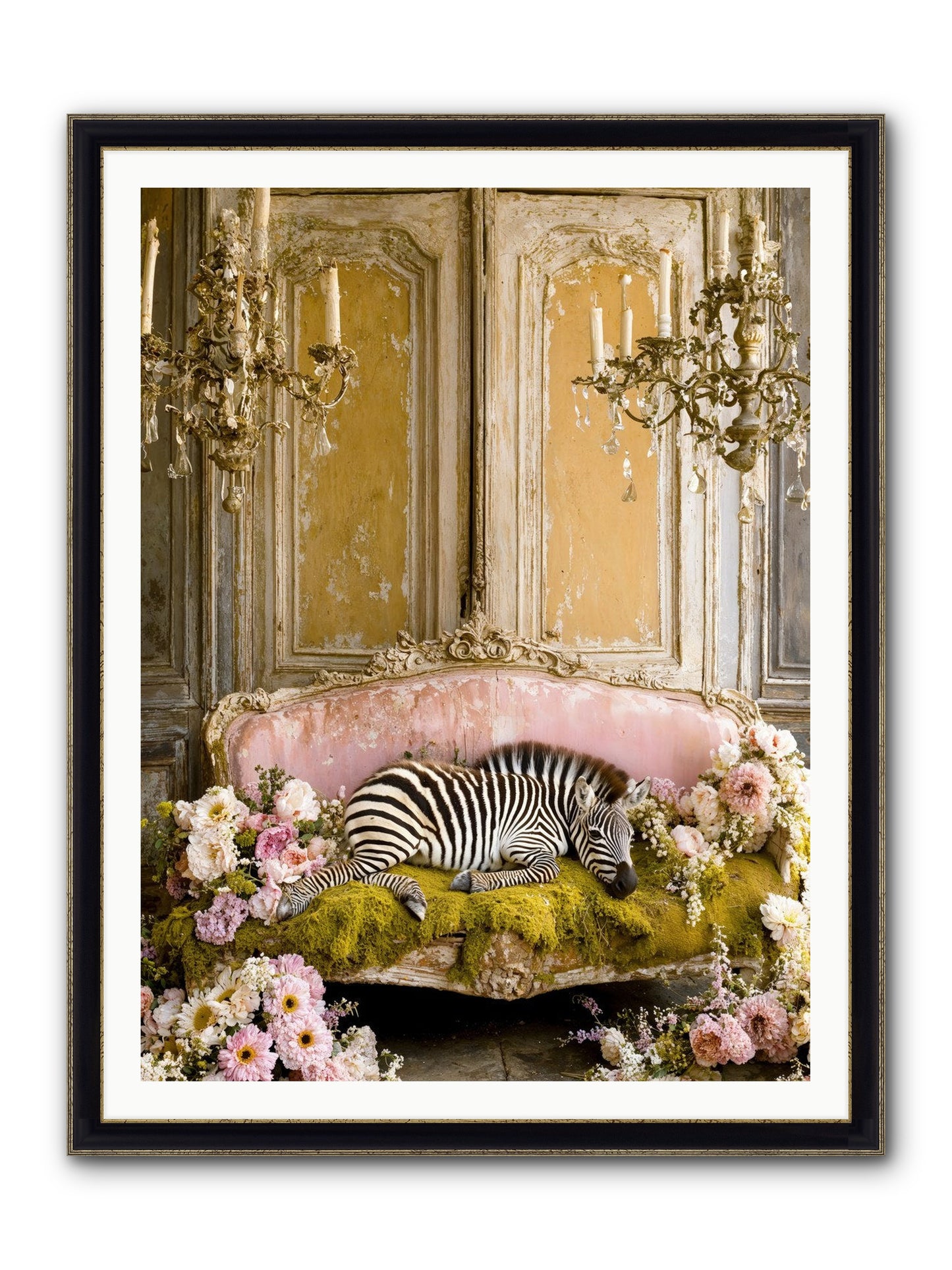 Sanctuary Of Wild Wonder Framed Print - Black & Gold 36x48