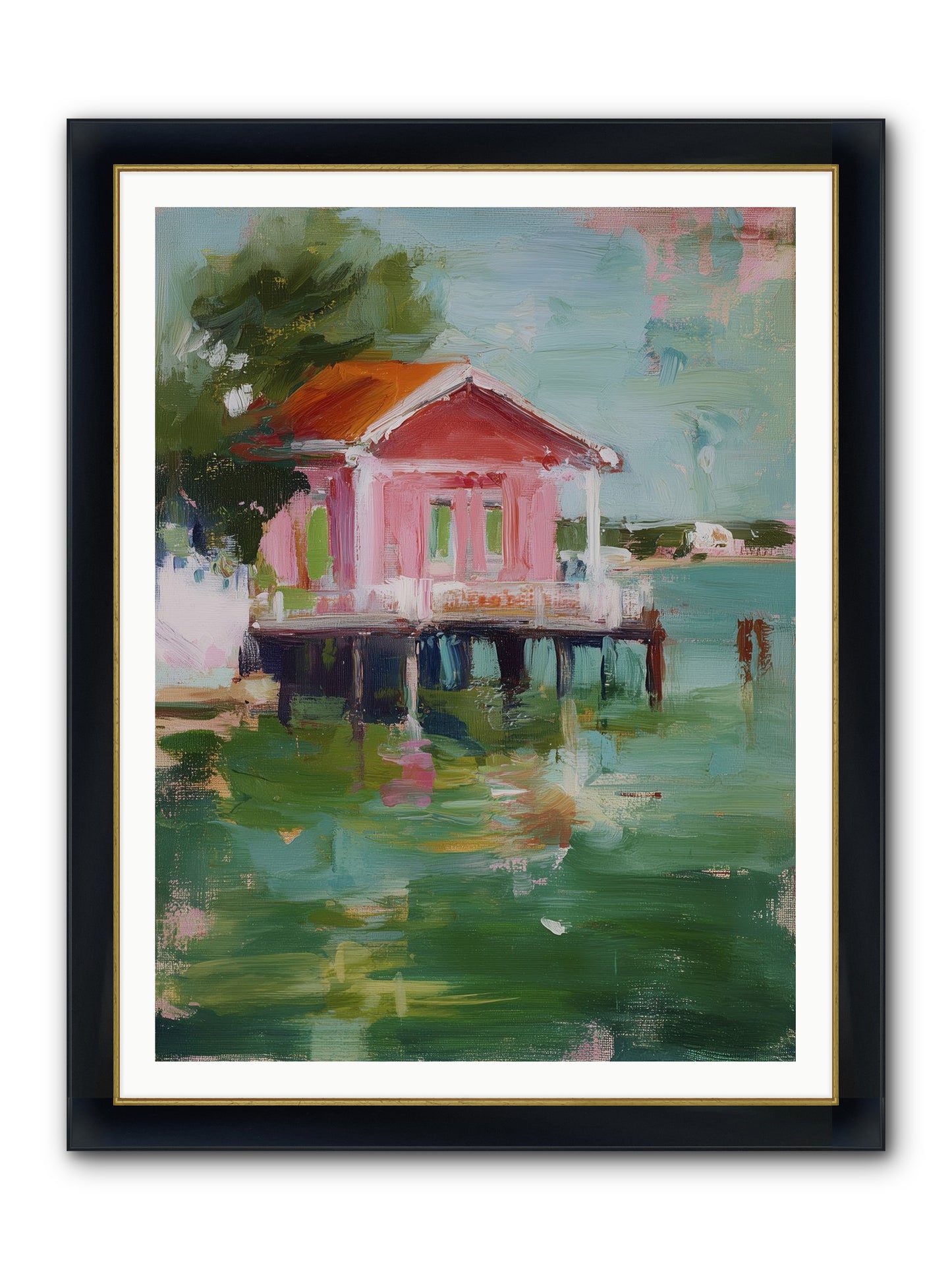 Sanctuary Serenaded Framed Print - Wide Black w/Gold 36x48