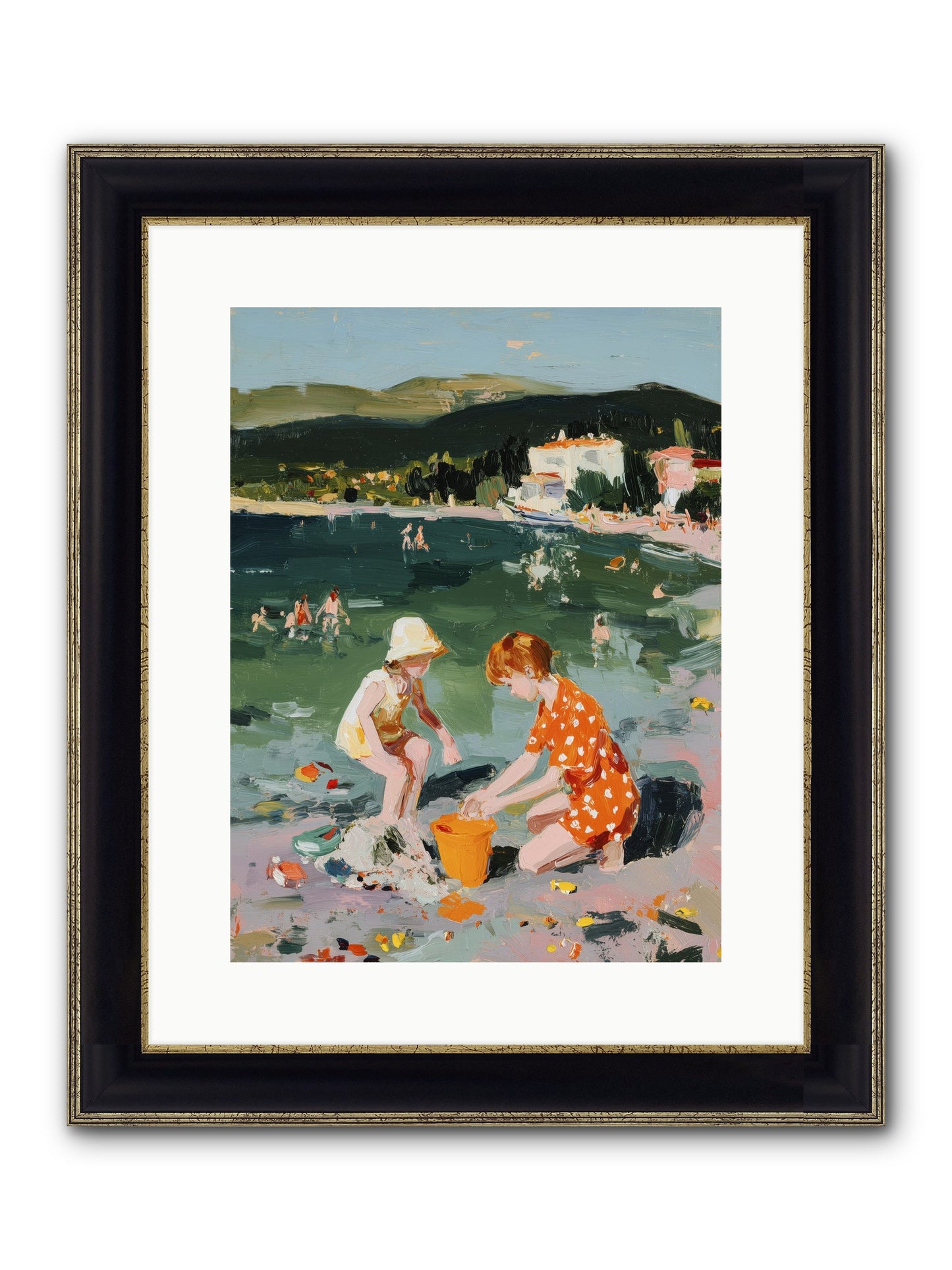 Sand Between Toes Framed Print - Black & Gold 12x16