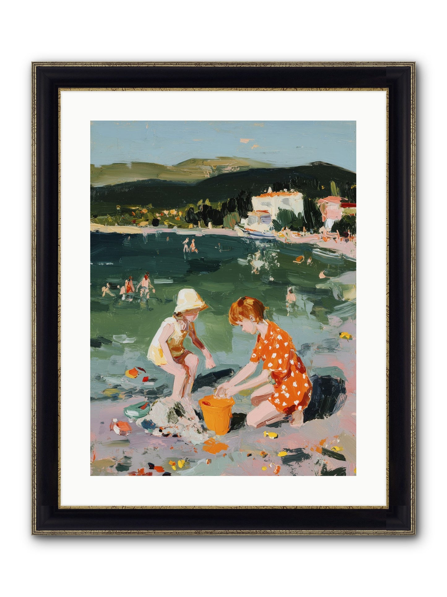 Sand Between Toes Framed Print - Black & Gold 18x24