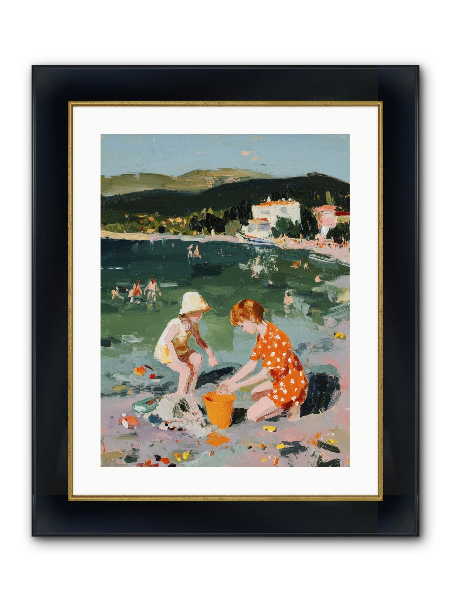 Sand Between Toes Framed Print - Wide Black w/Gold 18x24
