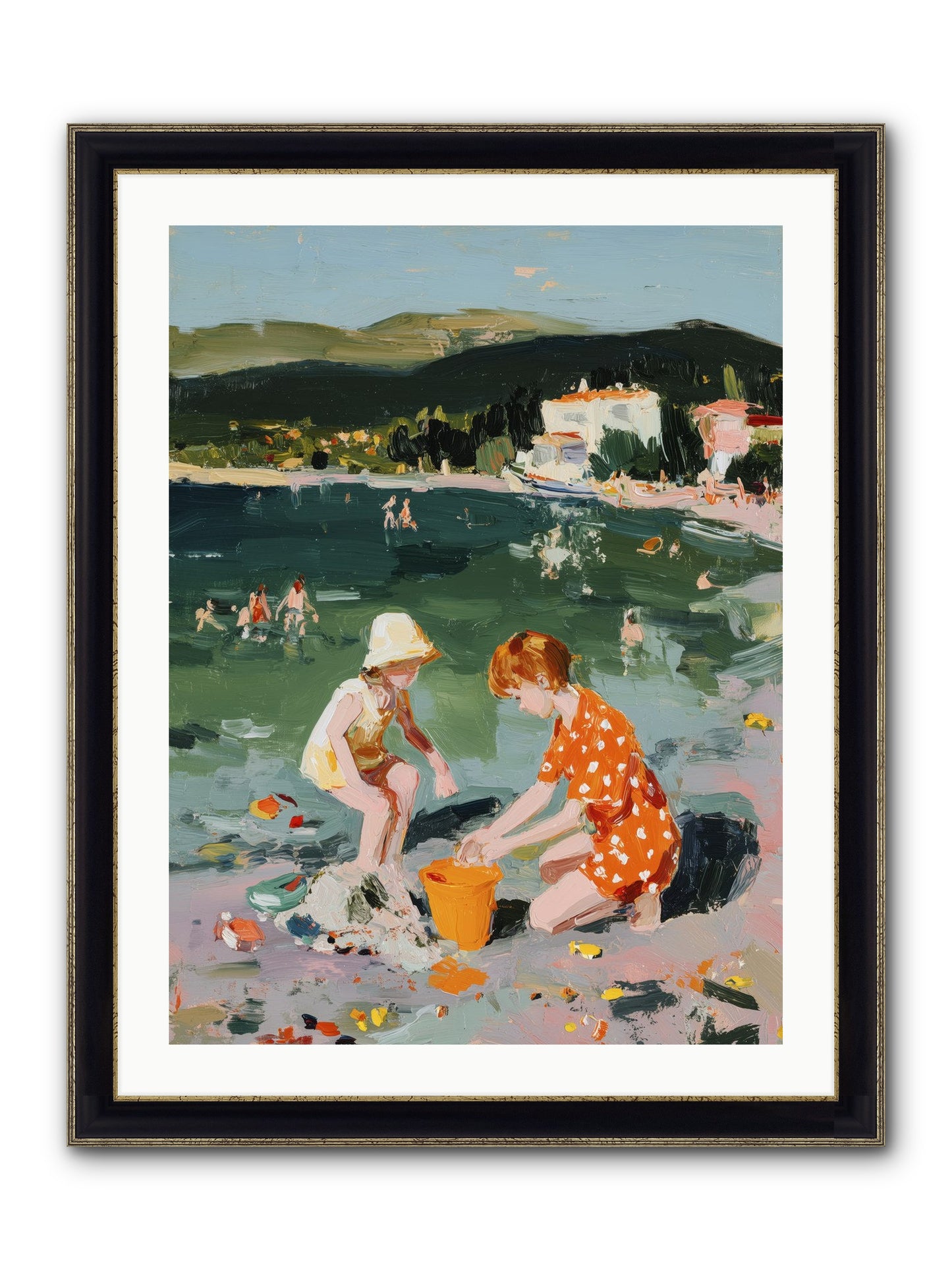 Sand Between Toes Framed Print - Black & Gold 24x32