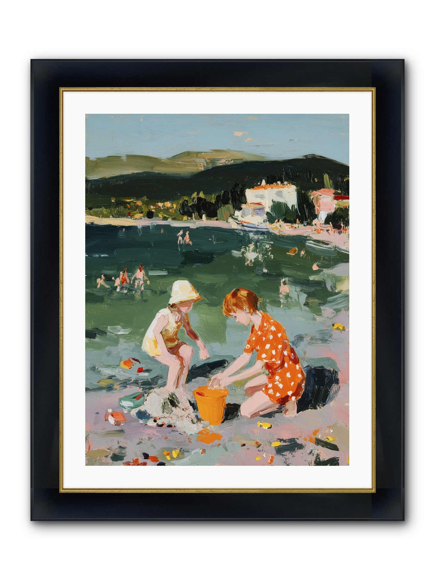 Sand Between Toes Framed Print - Wide Black w/Gold 24x32