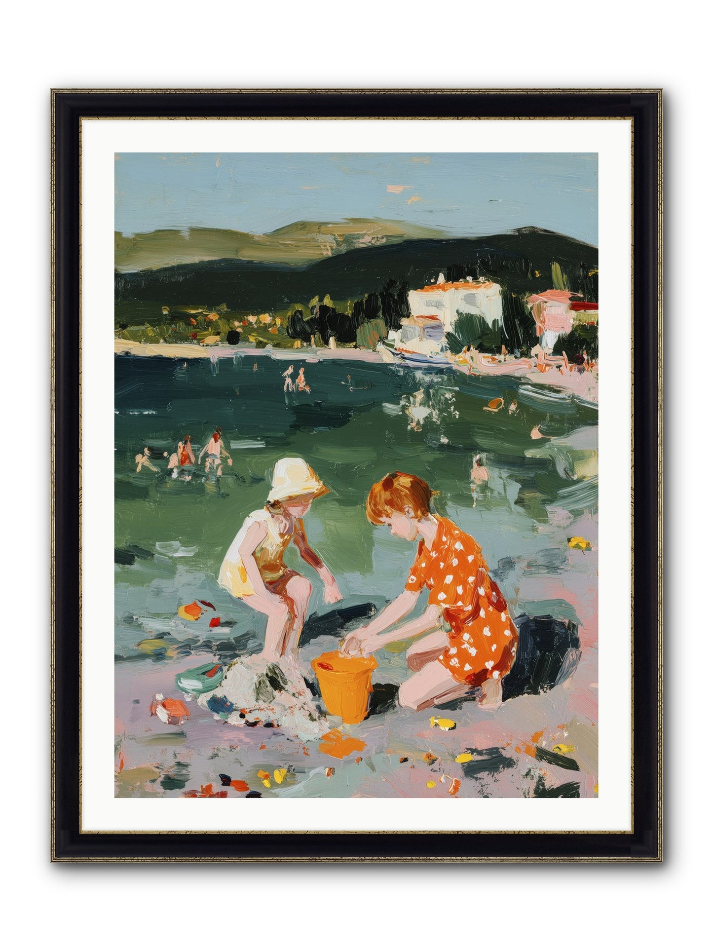 Sand Between Toes Framed Print - Black & Gold 30x40