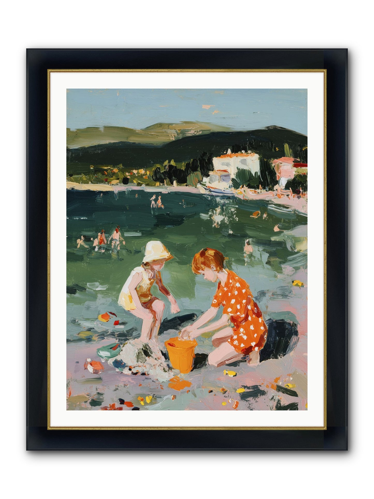 Sand Between Toes Framed Print - Wide Black w/Gold 30x40