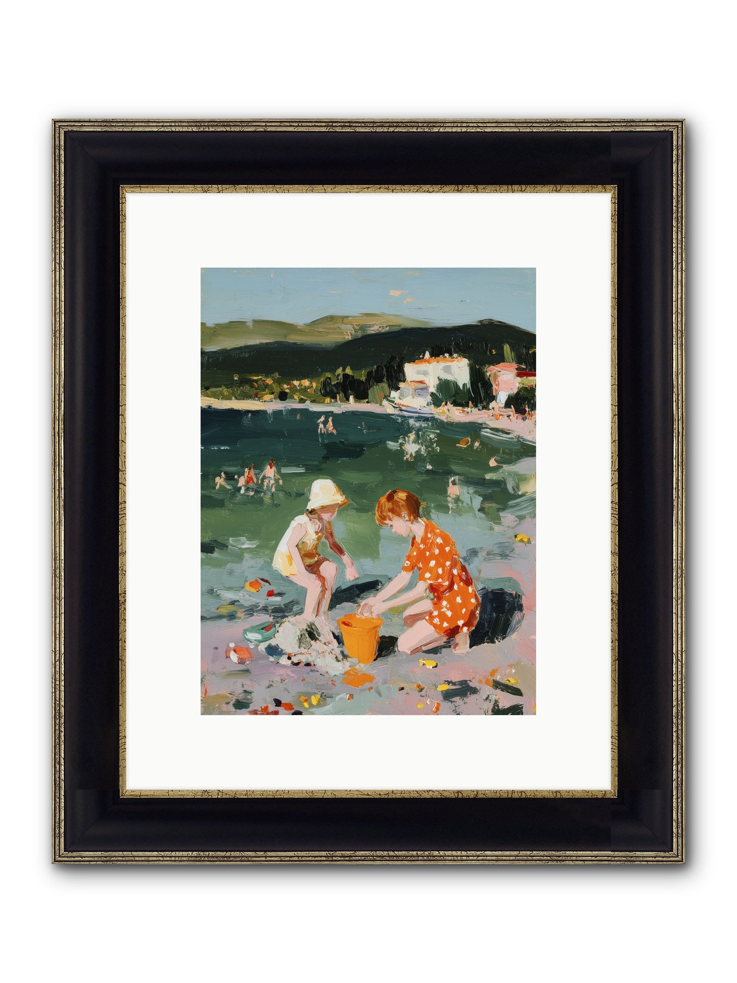 Sand Between Toes Framed Print - Black & Gold 9x12