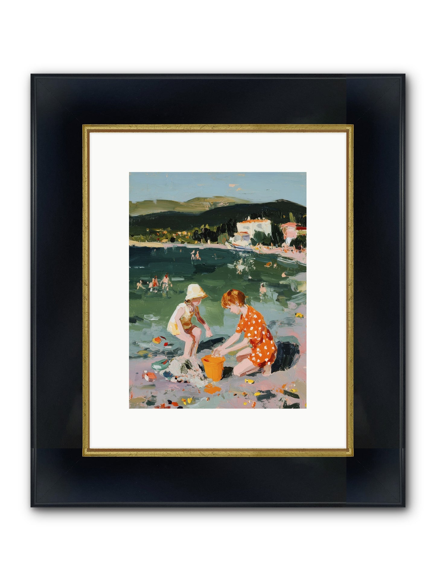 Sand Between Toes Framed Print - Wide Black w/Gold 9x12