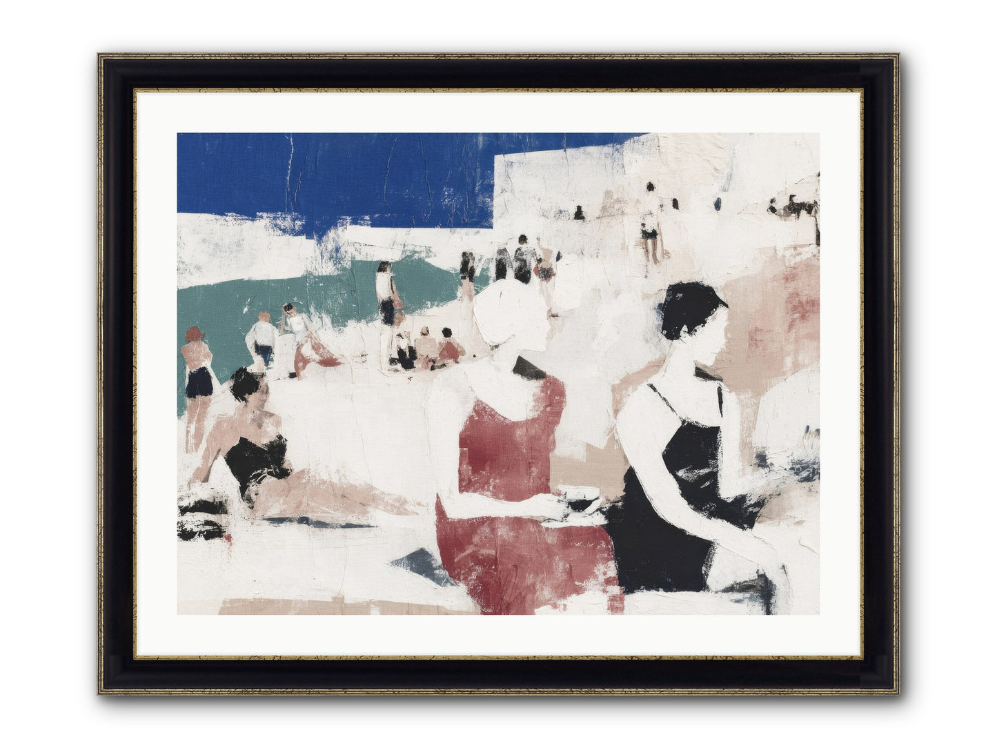 Sand-kissed No.2 Framed Print - Black & Gold 32x24