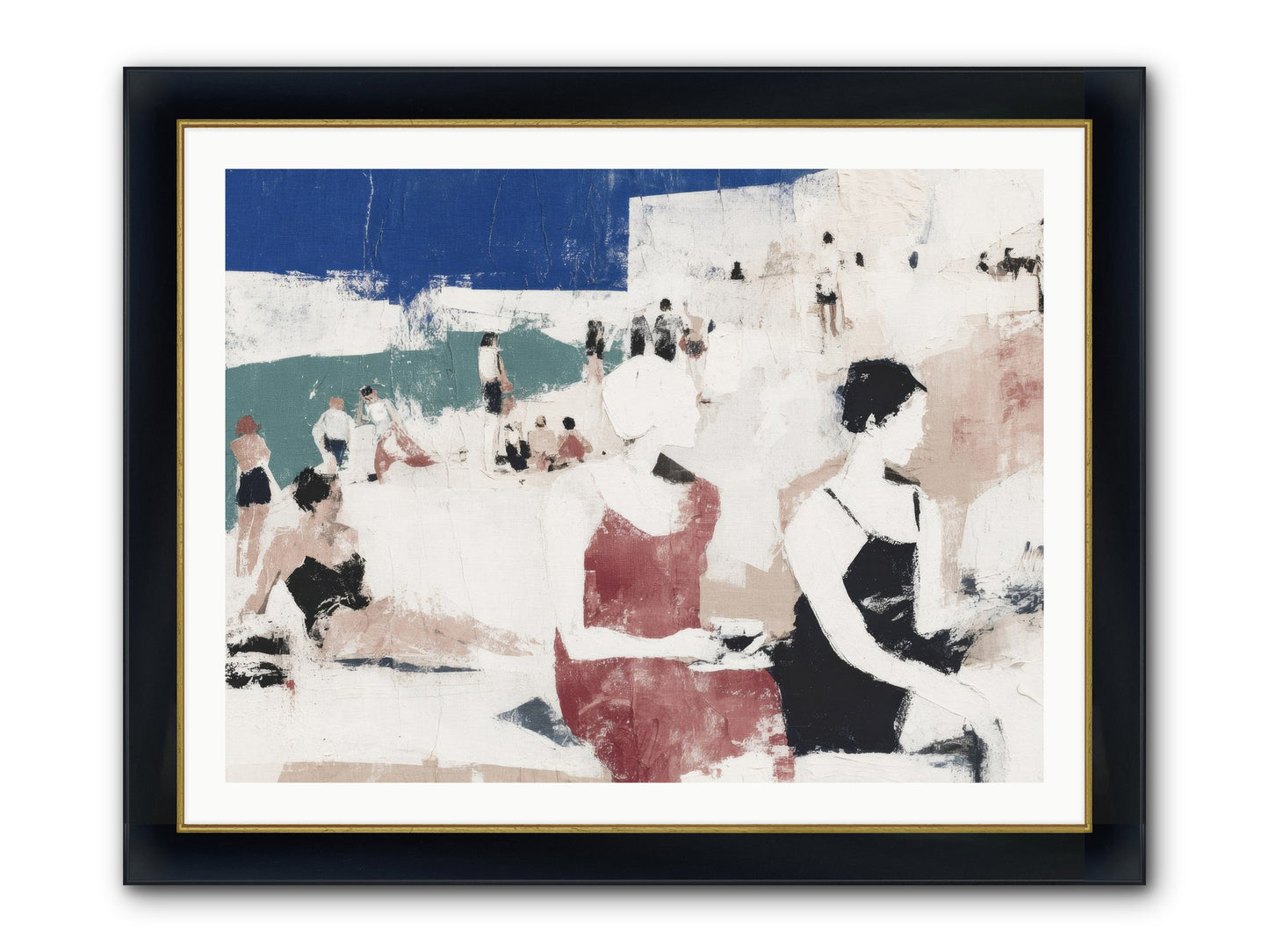 Sand-kissed No.2 Framed Print - Wide Black w/Gold 40x30