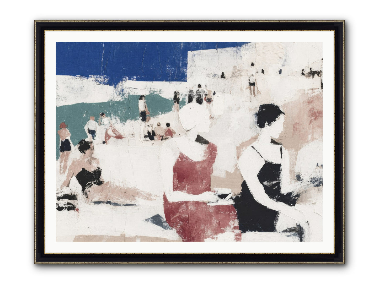 Sand-kissed No.2 Framed Print - Black & Gold 48x36