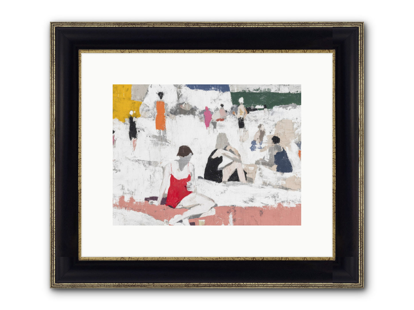 Sand-kissed No.4 Framed Print - Black & Gold 12x9