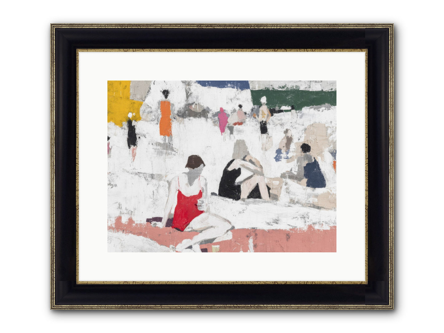 Sand-kissed No.4 Framed Print - Black & Gold 16x12