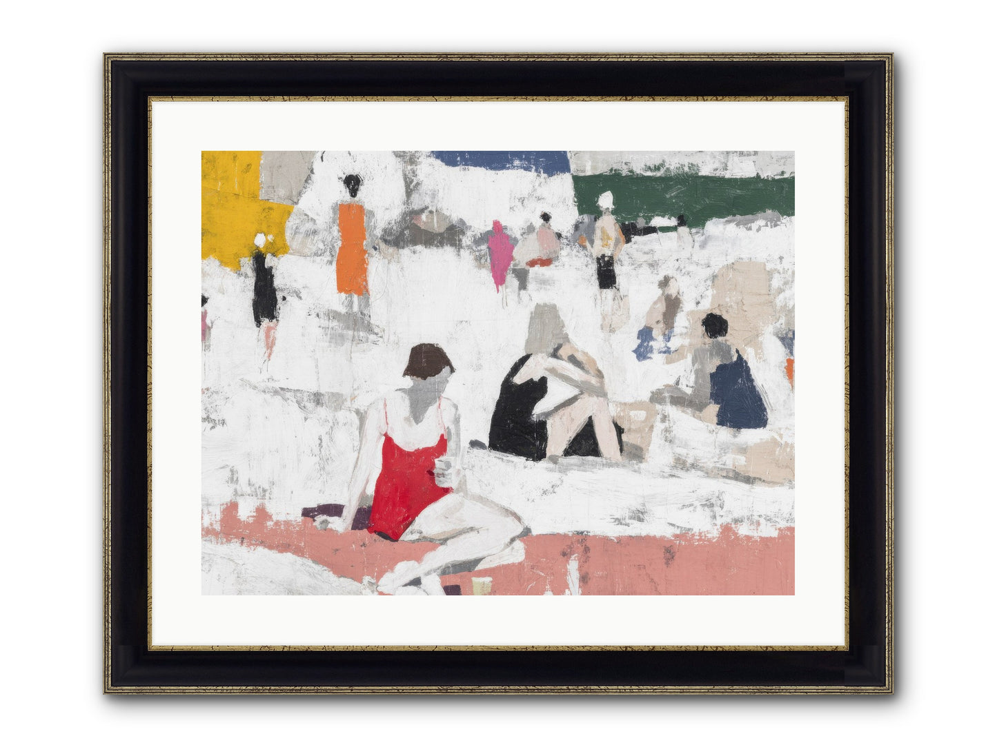 Sand-kissed No.4 Framed Print - Black & Gold 24x18
