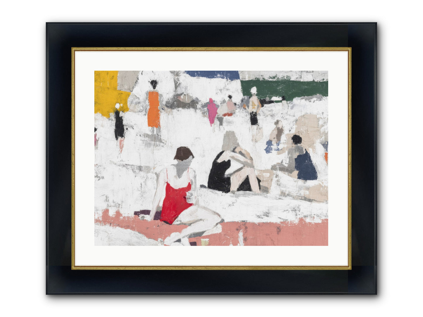 Sand-kissed No.4 Framed Print - Wide Black w/Gold 24x18
