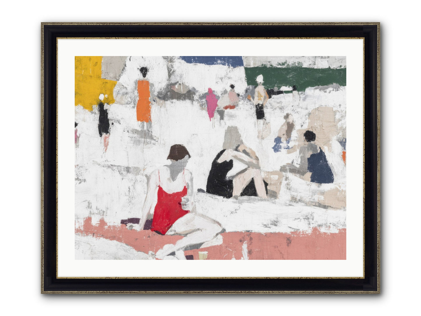 Sand-kissed No.4 Framed Print - Black & Gold 32x24
