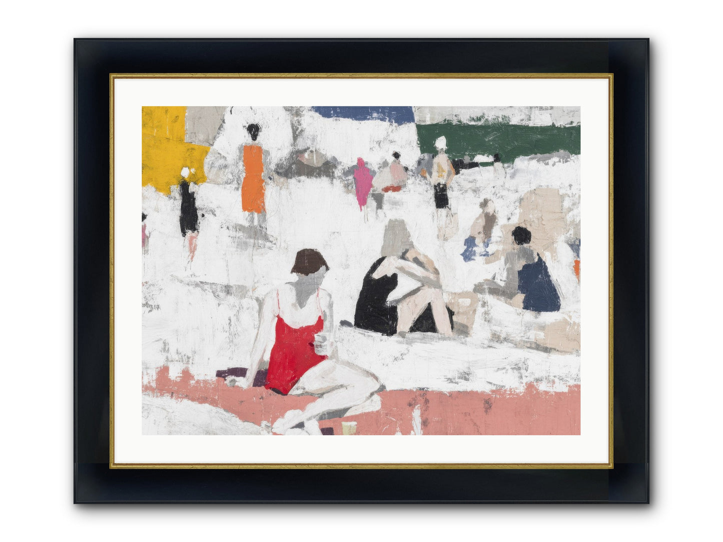 Sand-kissed No.4 Framed Print - Wide Black w/Gold 32x24