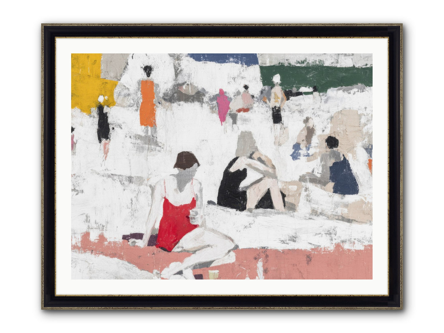Sand-kissed No.4 Framed Print - Black & Gold 40x30