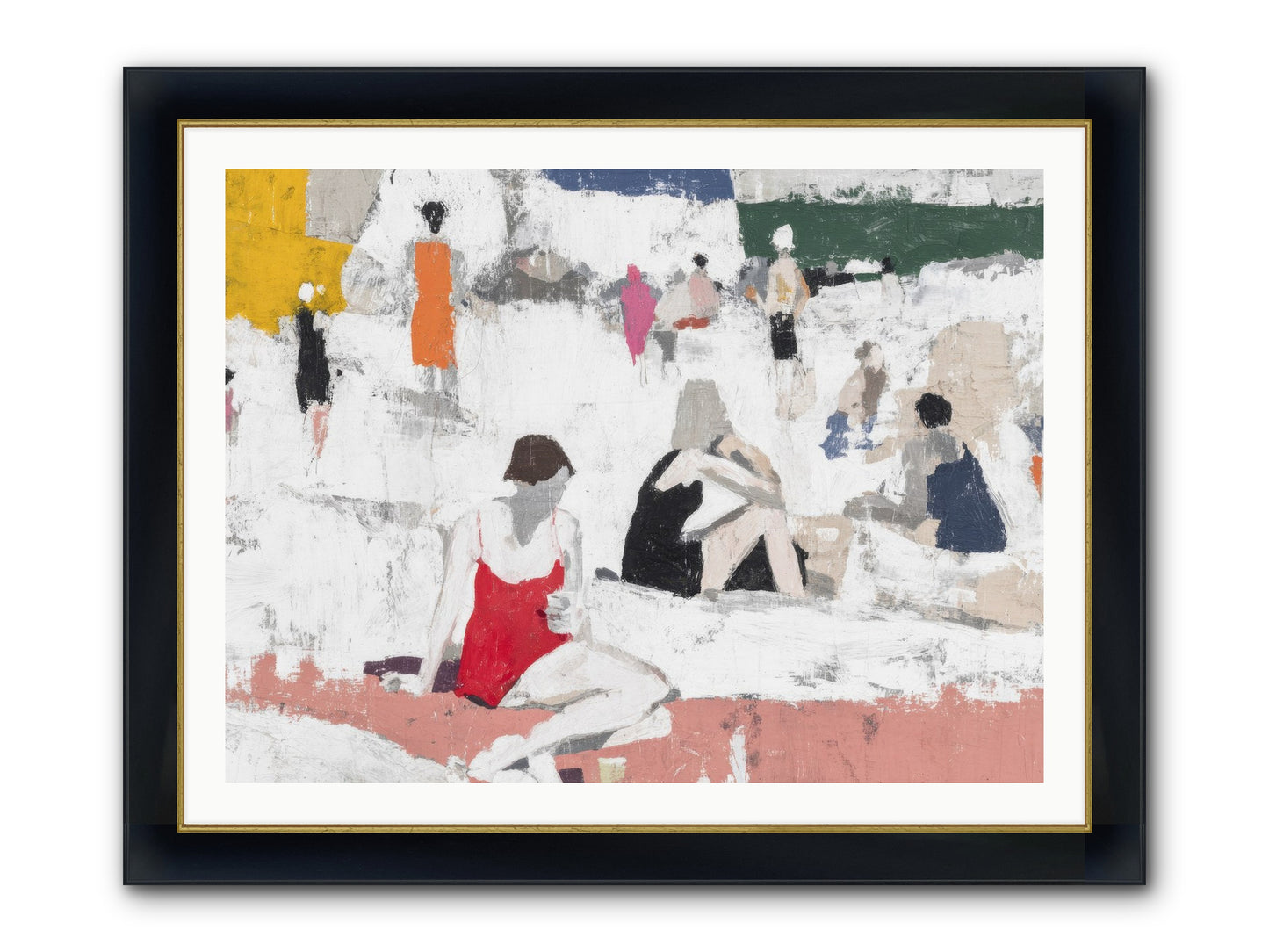 Sand-kissed No.4 Framed Print - Wide Black w/Gold 40x30