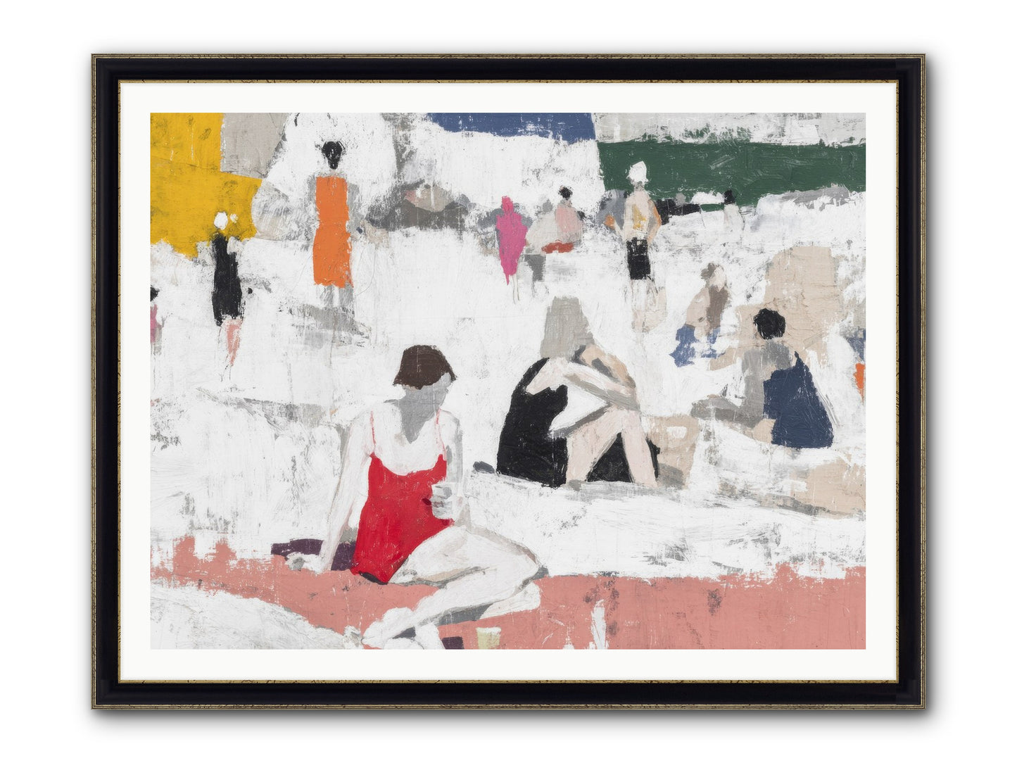 Sand-kissed No.4 Framed Print - Black & Gold 48x36