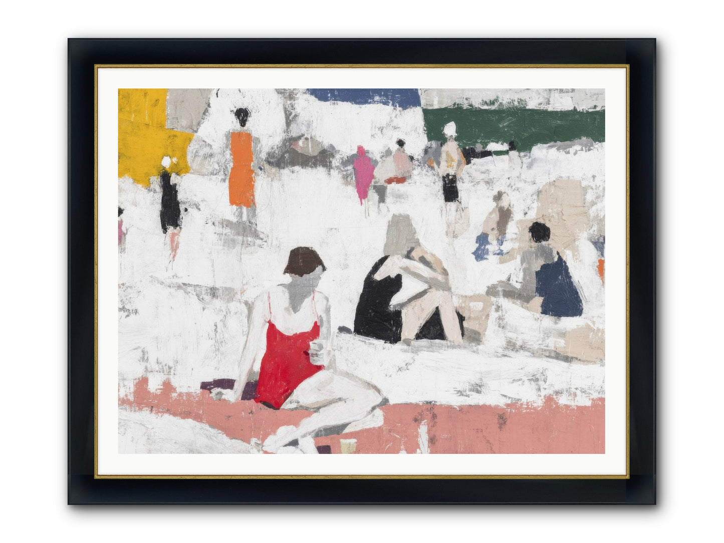 Sand-kissed No.4 Framed Print - Wide Black w/Gold 48x36