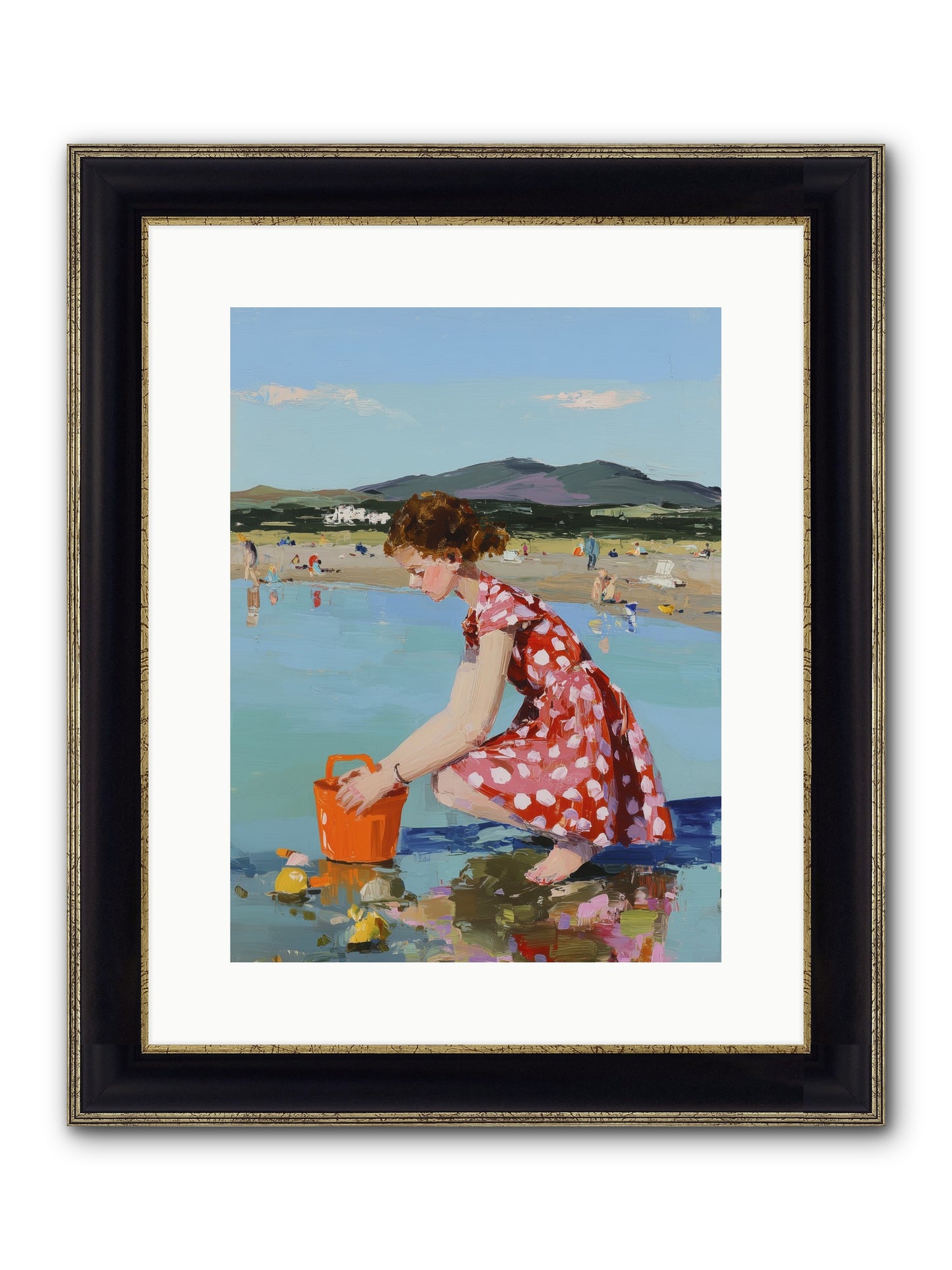 Sandcastle Dreams Framed Print - Black & Gold 12x16