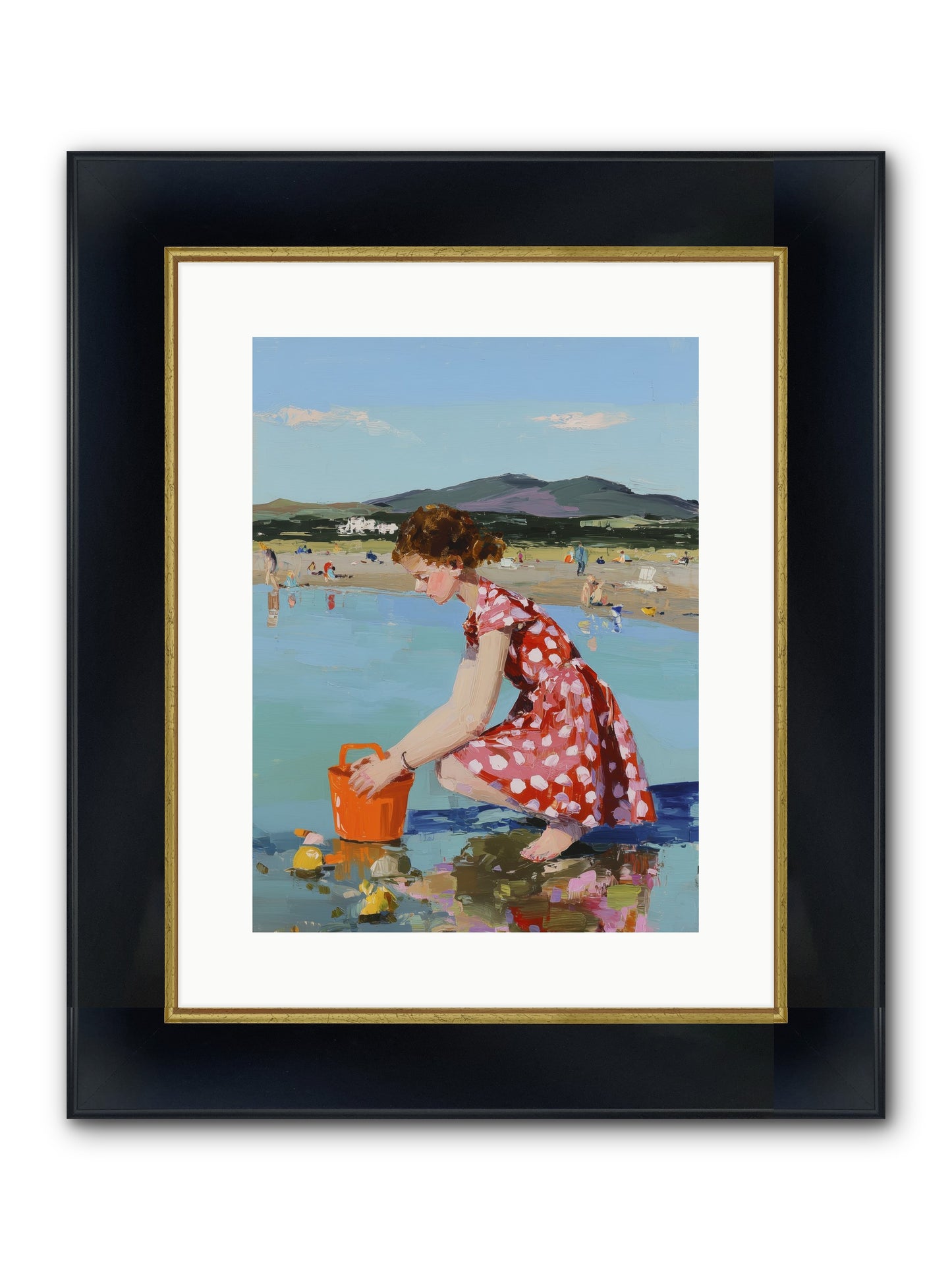 Sandcastle Dreams Framed Print - Wide Black w/Gold 12x16