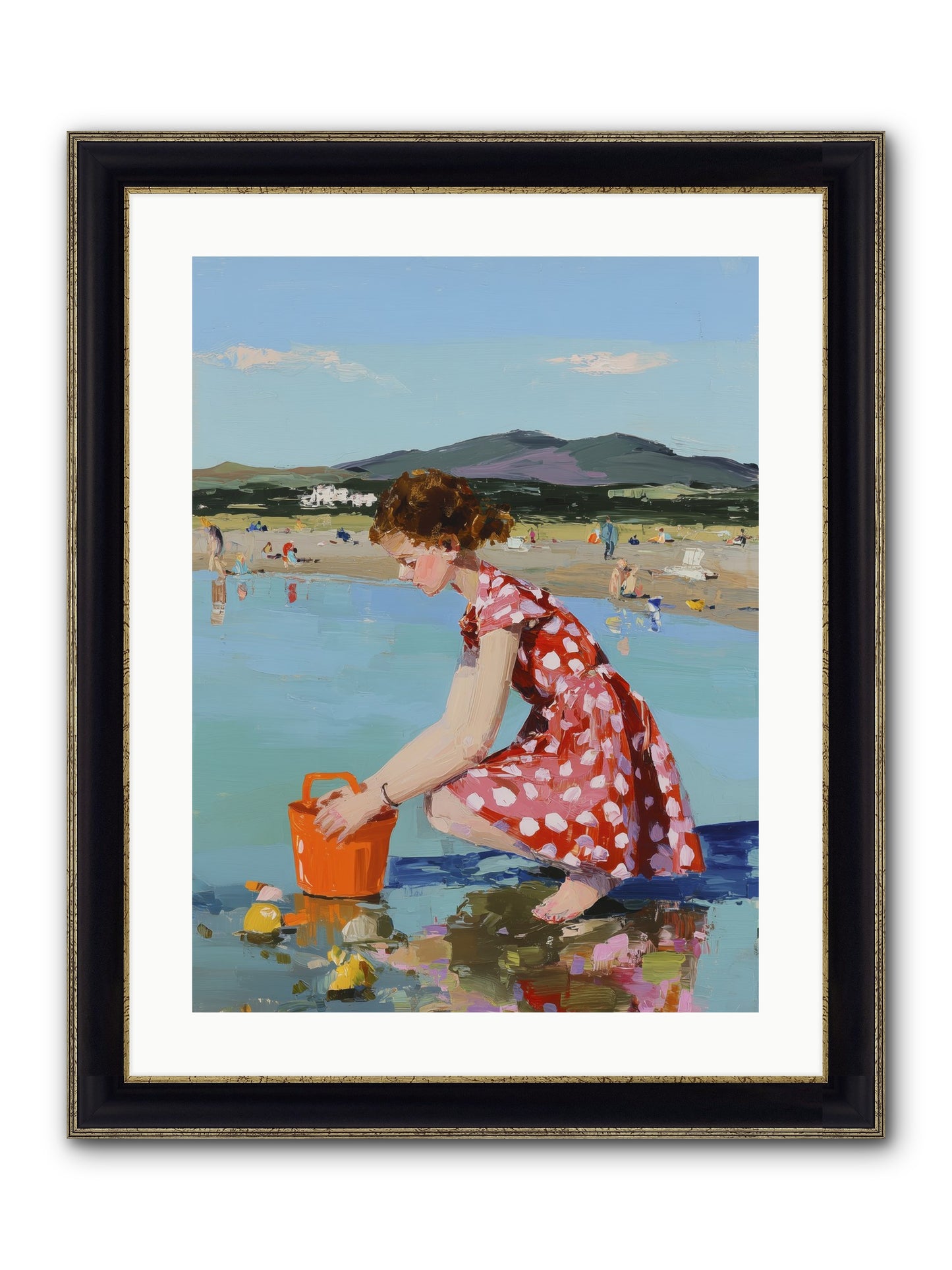 Sandcastle Dreams Framed Print - Black & Gold 18x24