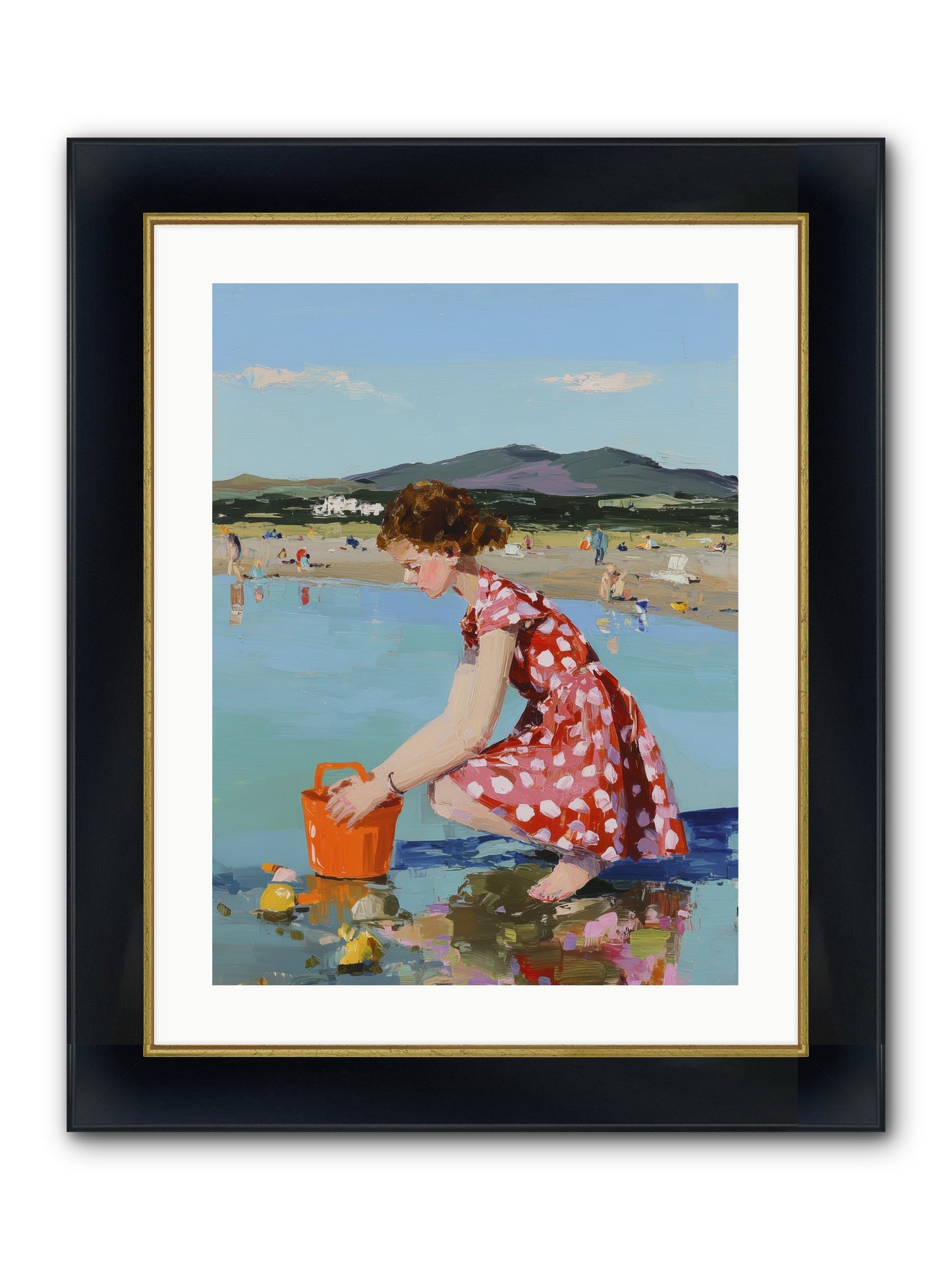 Sandcastle Dreams Framed Print - Wide Black w/Gold 18x24