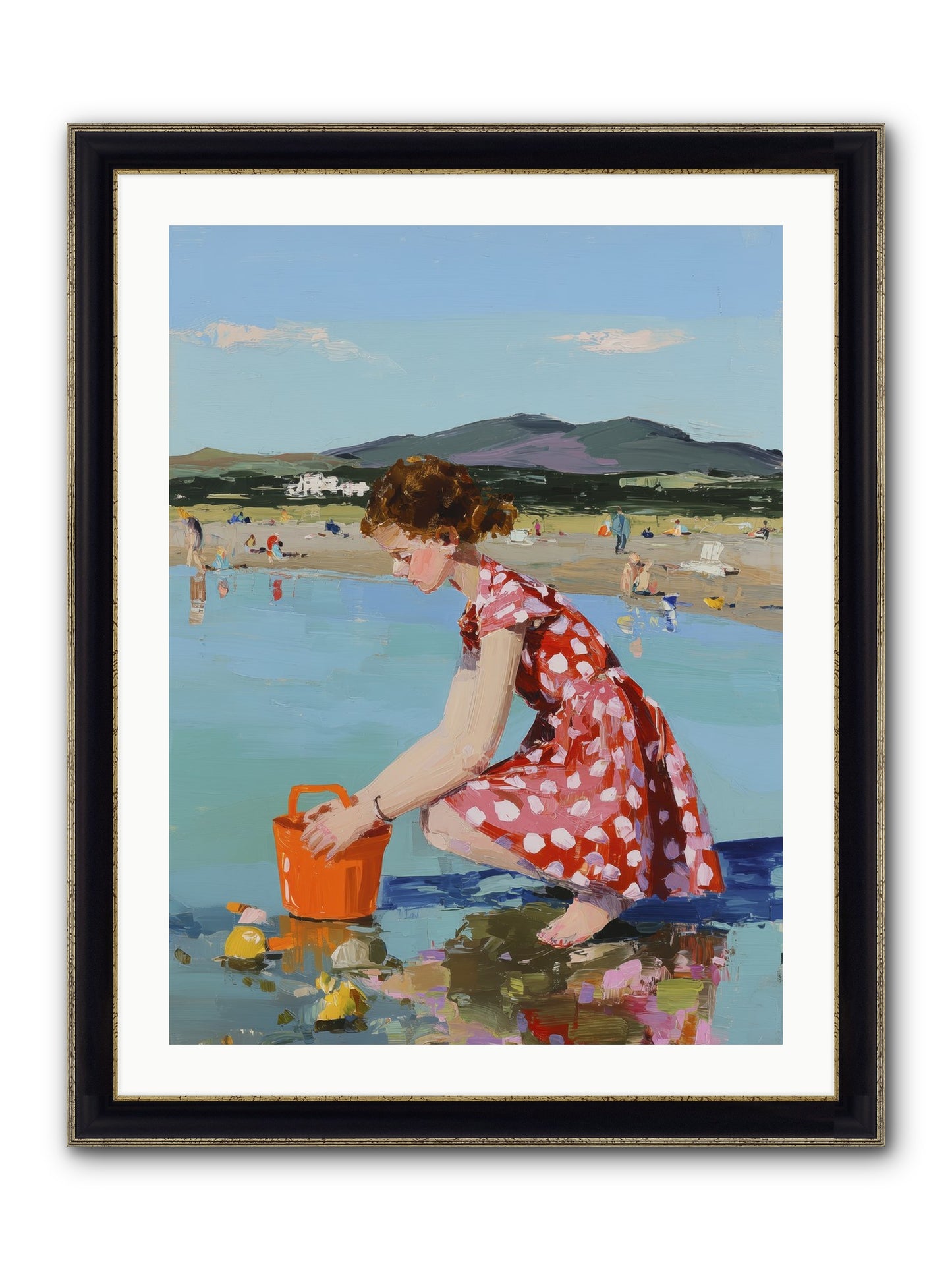 Sandcastle Dreams Framed Print - Black & Gold 24x32