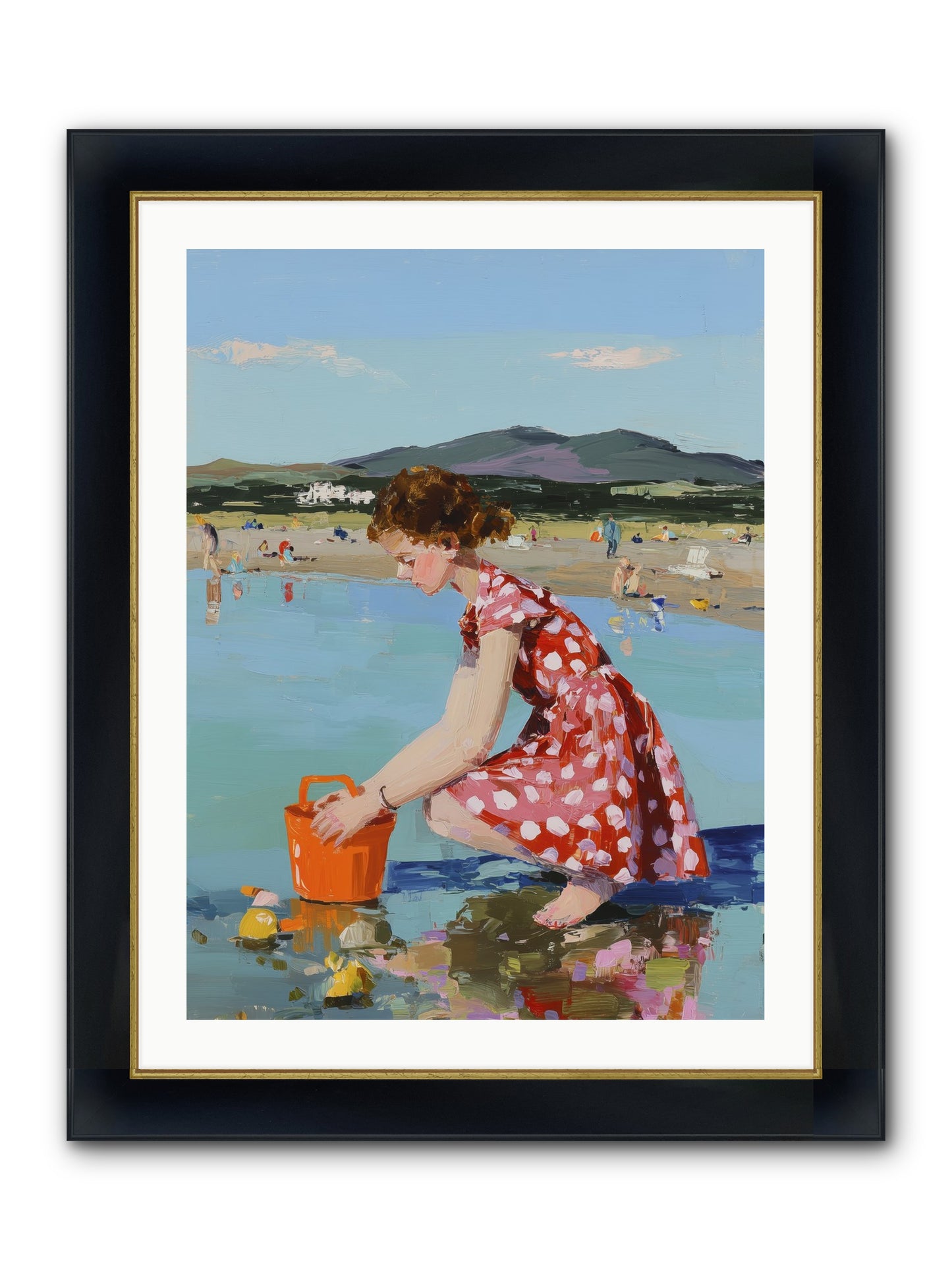 Sandcastle Dreams Framed Print - Wide Black w/Gold 24x32