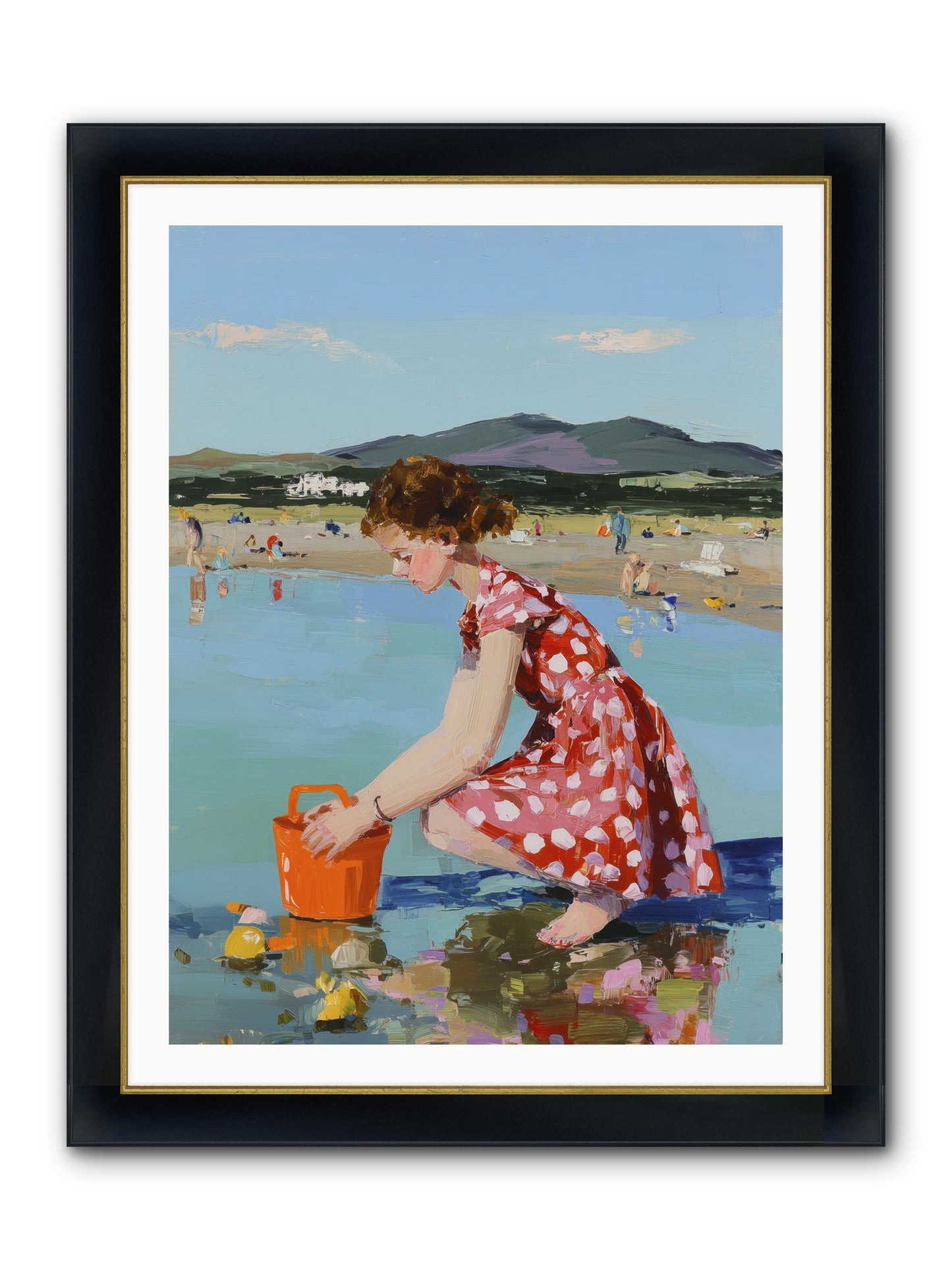 Sandcastle Dreams Framed Print - Wide Black w/Gold 30x40