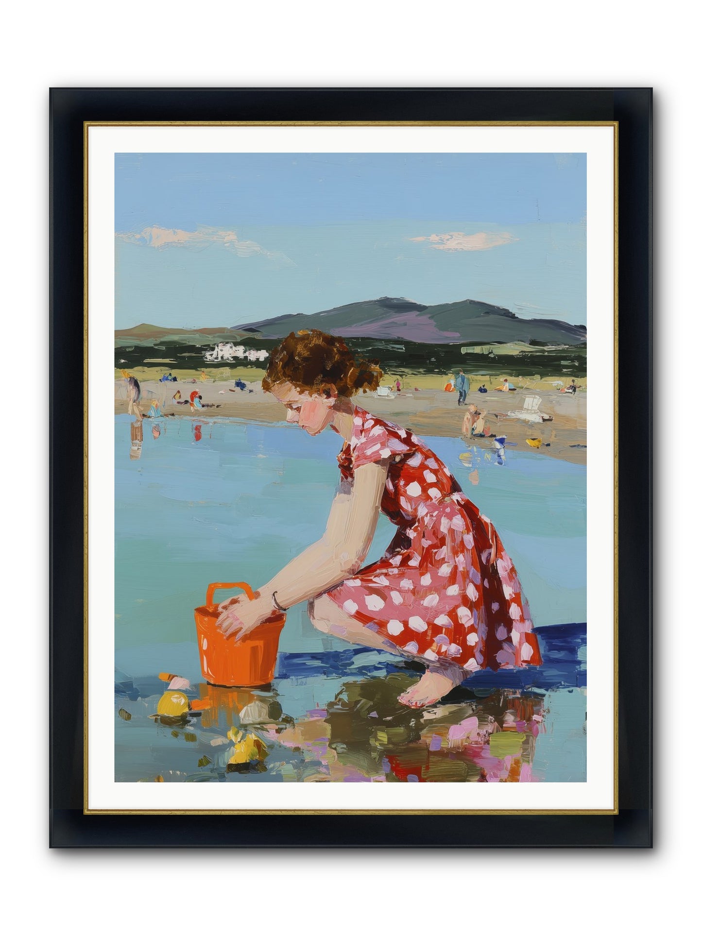 Sandcastle Dreams Framed Print - Wide Black w/Gold 36x48