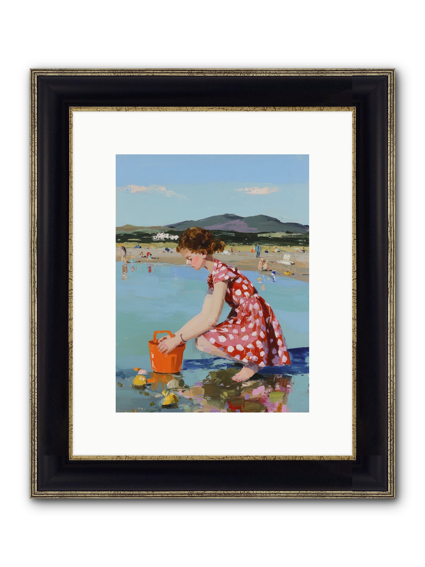 Sandcastle Dreams Framed Print - Black & Gold 9x12