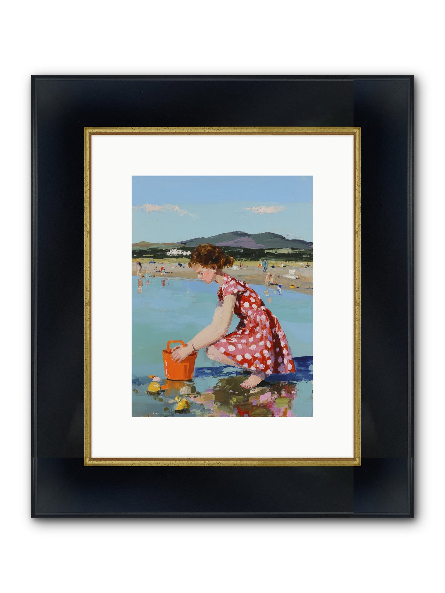 Sandcastle Dreams Framed Print - Wide Black w/Gold 9x12