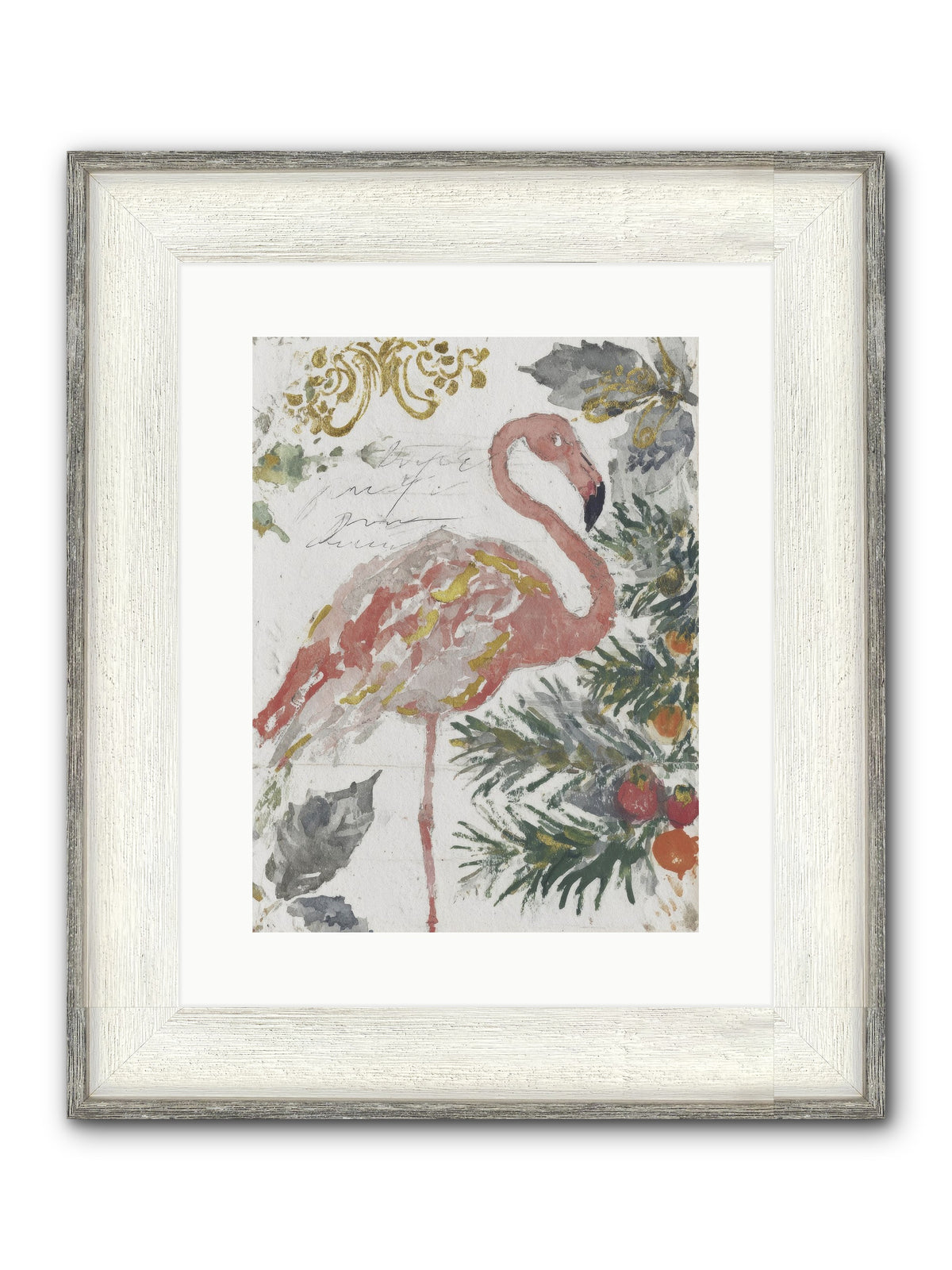 Sandcastle Snowflakes Framed Print - Driftwood White 12x16