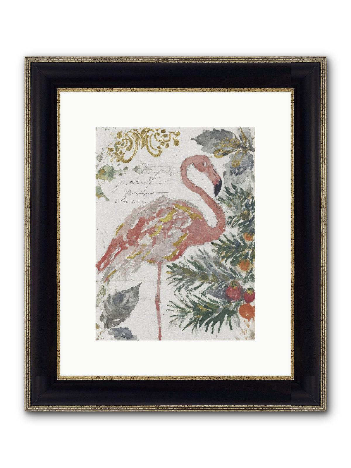 Sandcastle Snowflakes Framed Print - Black & Gold 9x12