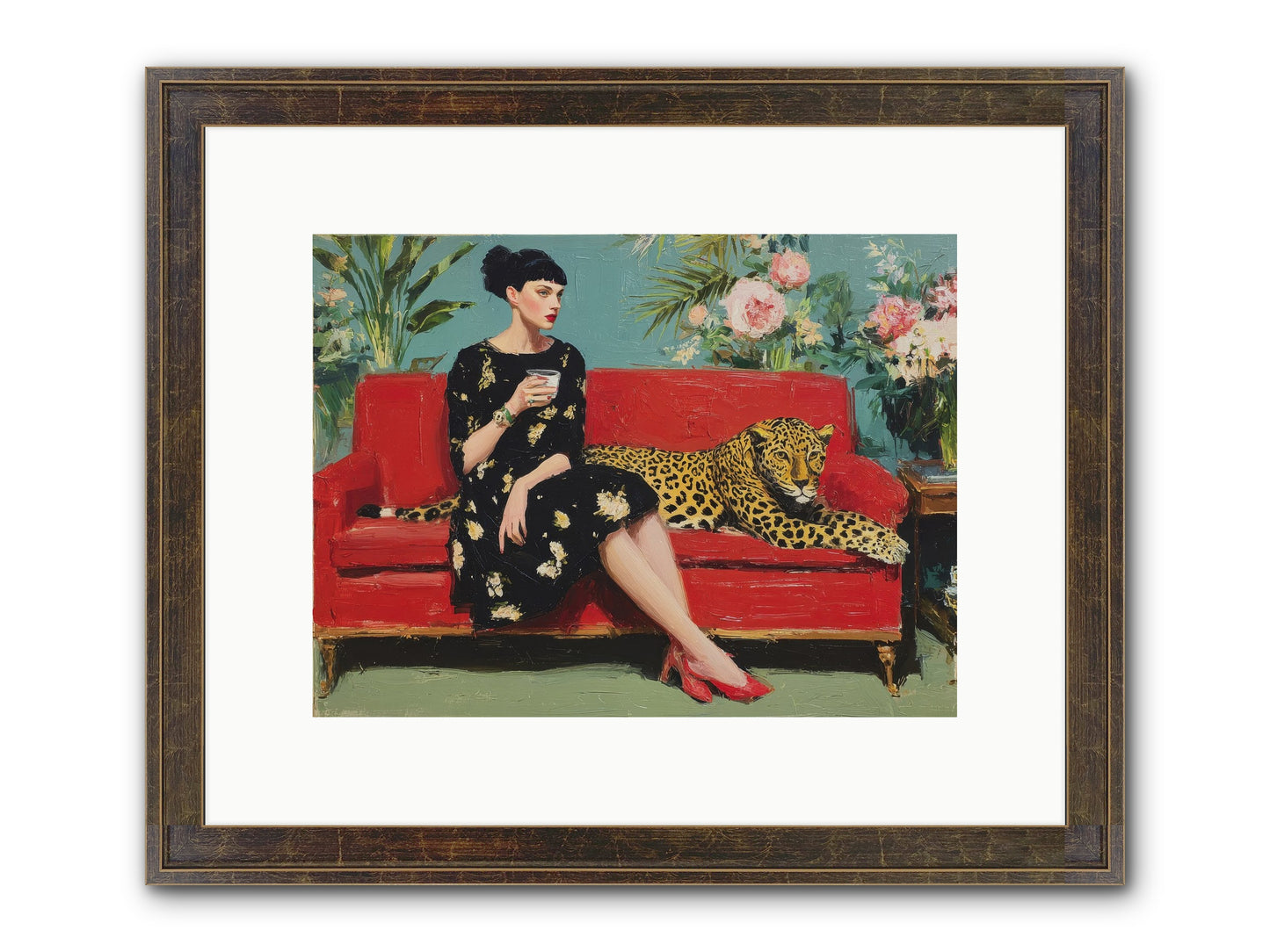 Sapphire Exchange Framed Print - Slimwoods Black/Gold 12x9