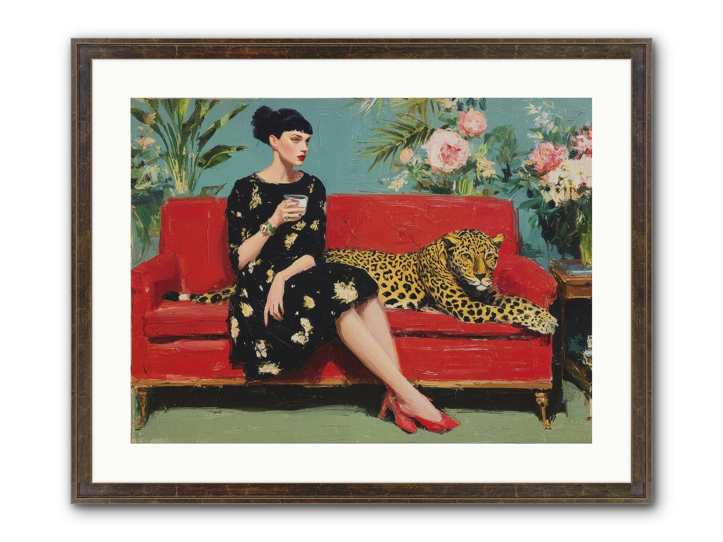 Sapphire Exchange Framed Print - Slimwoods Black/Gold 24x18