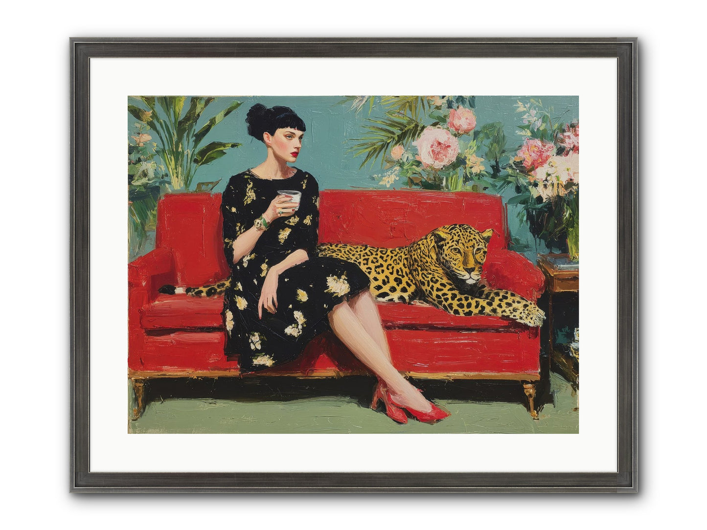 Sapphire Exchange Framed Print - Slimwoods Black/Silver 24x18