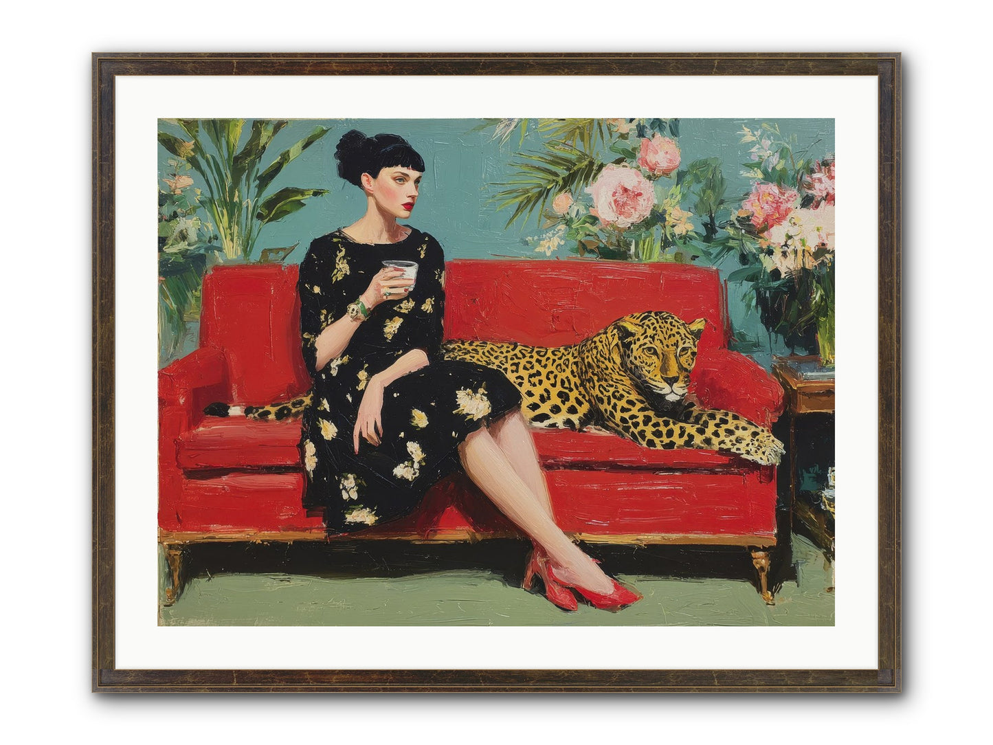 Sapphire Exchange Framed Print - Slimwoods Black/Gold 32x24