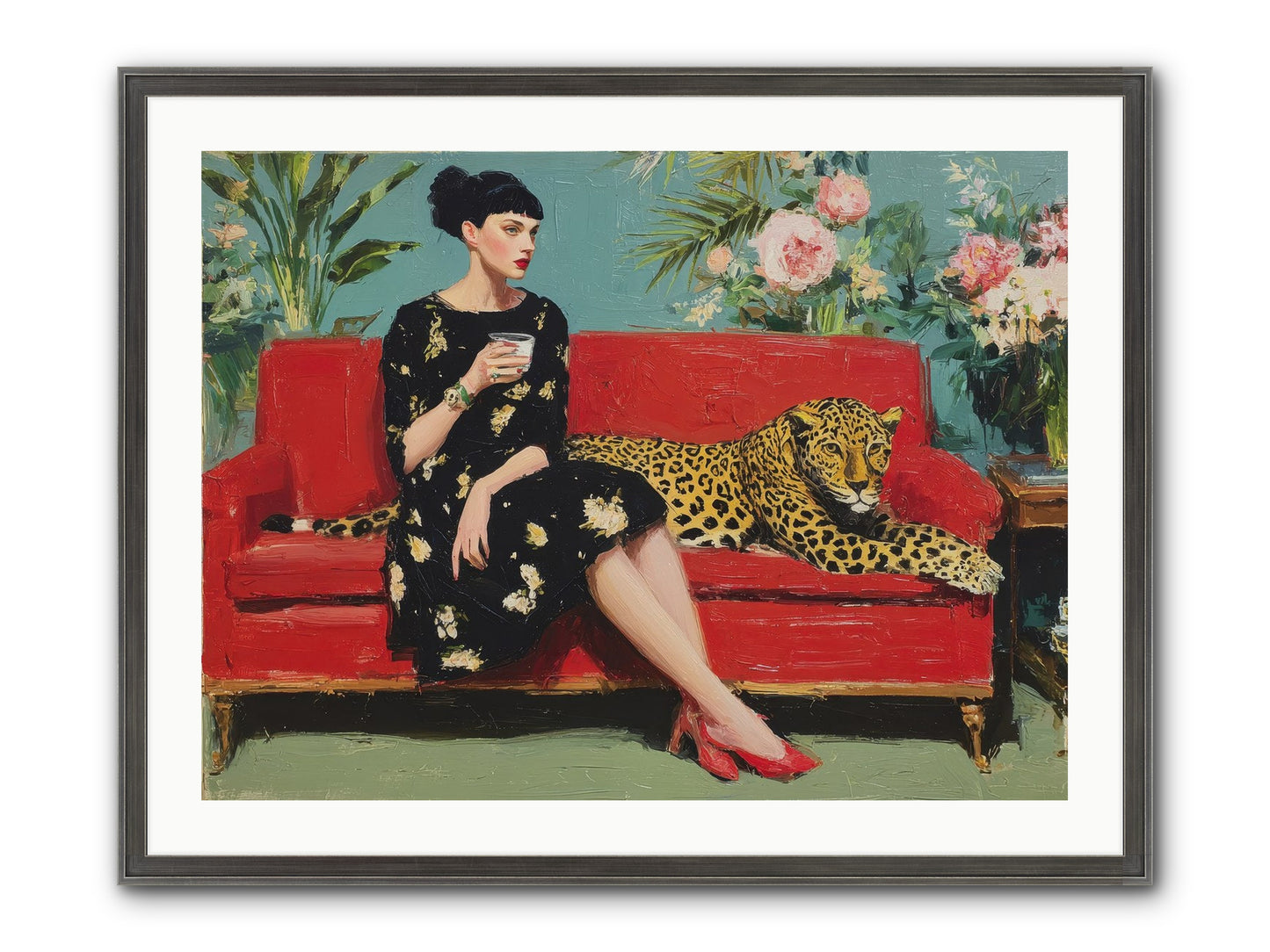 Sapphire Exchange Framed Print - Slimwoods Black/Silver 32x24